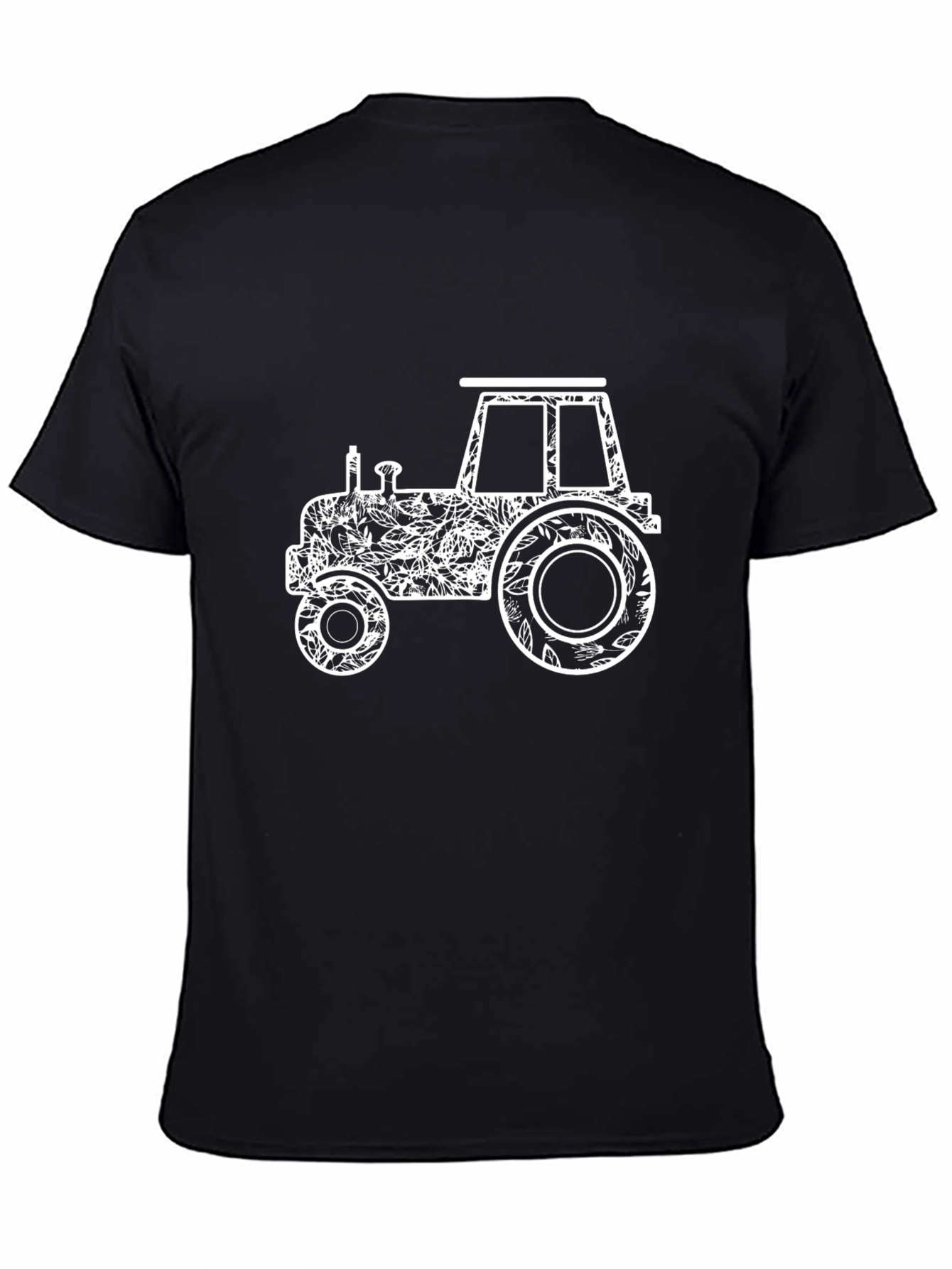 Floral Tractor Graphic Tee - Black Cotton