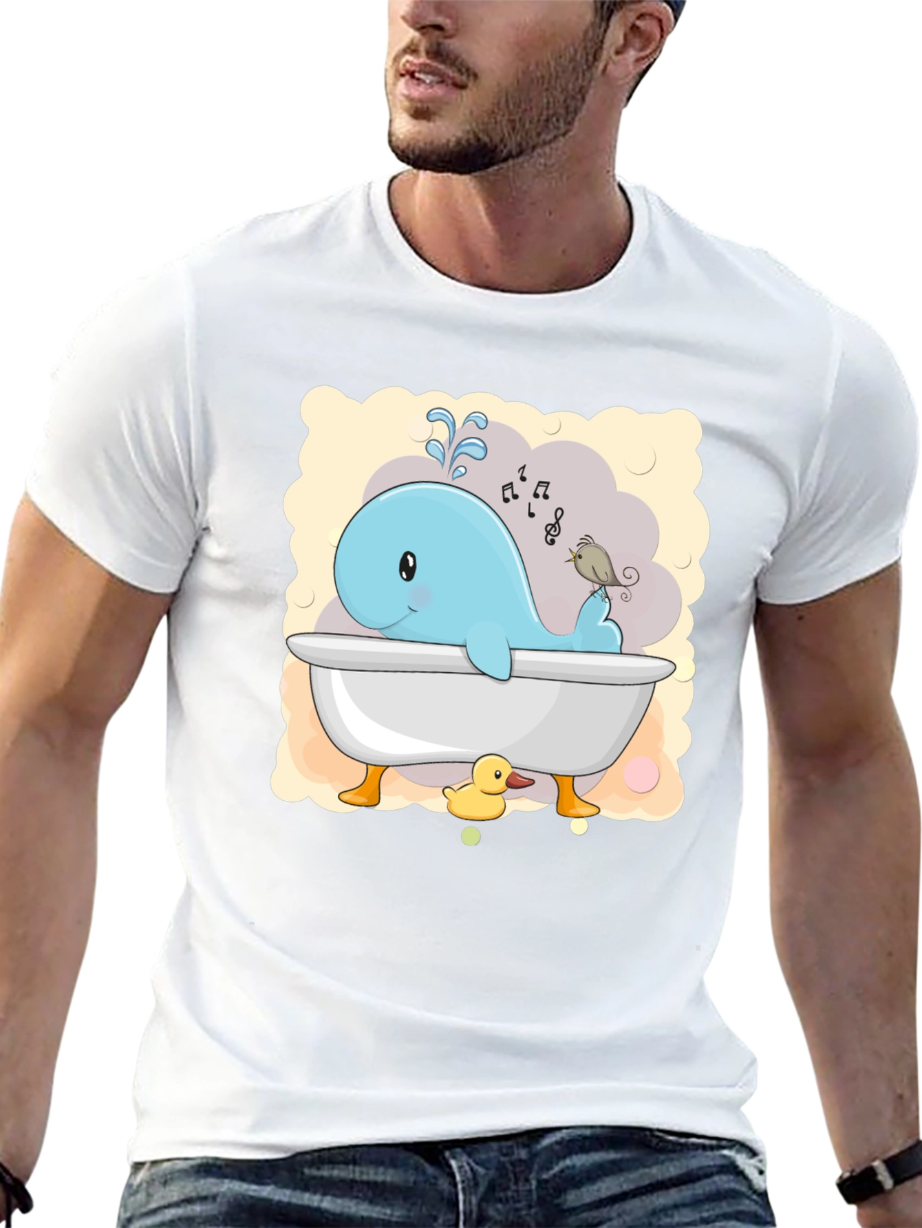 Cute Whale in Tub T-Shirt