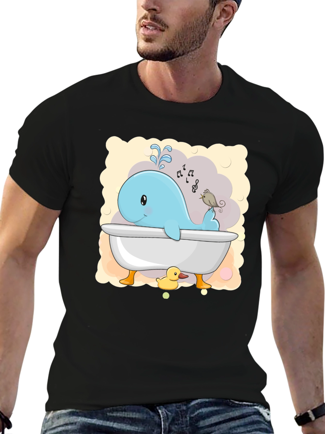 Cute Whale in Tub T-Shirt