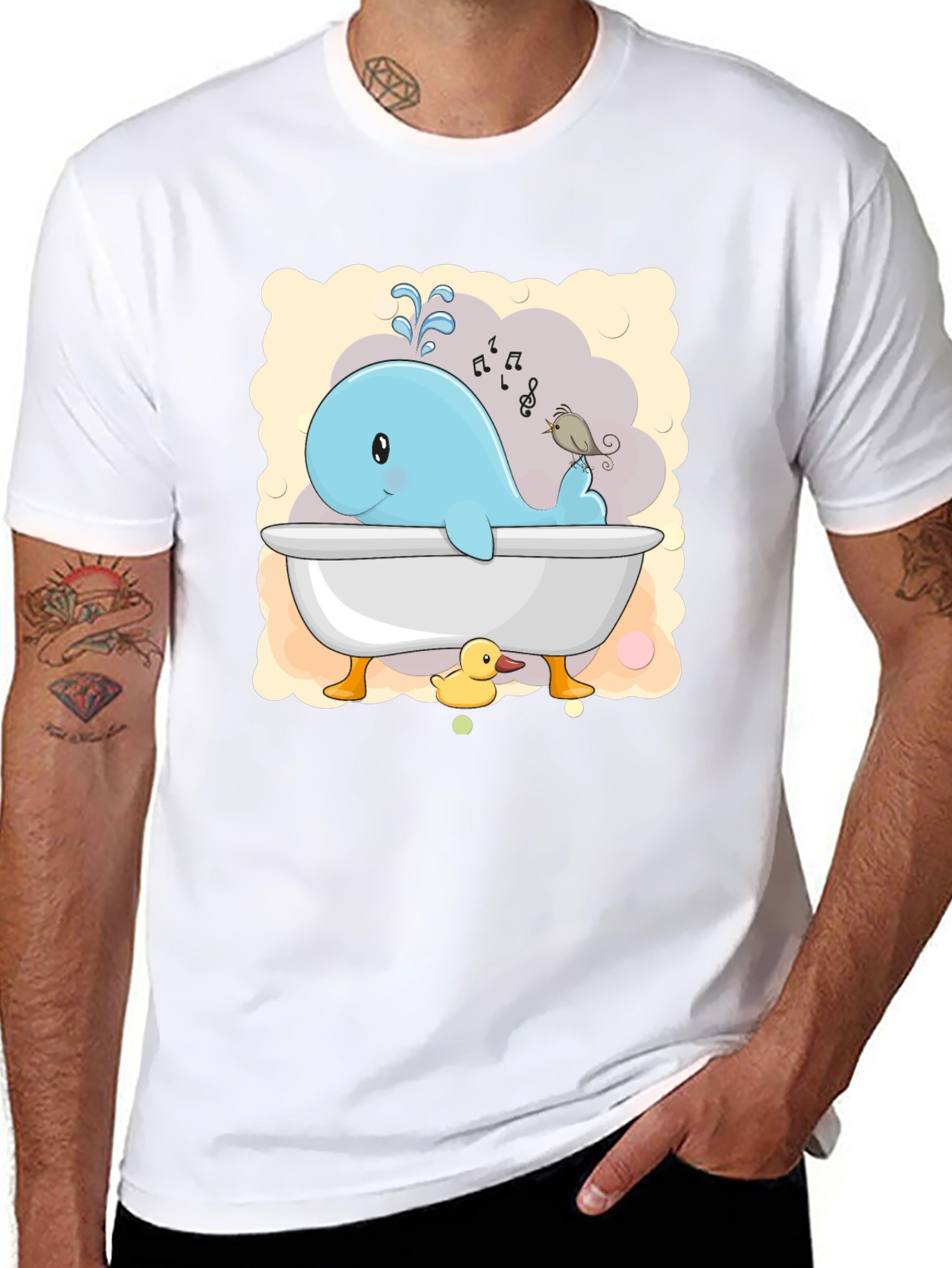 Cute Whale in Tub T-Shirt