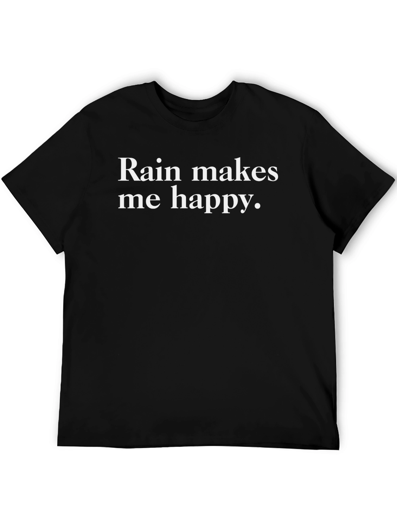 Rain Makes Me Happy Graphic Tee - Black