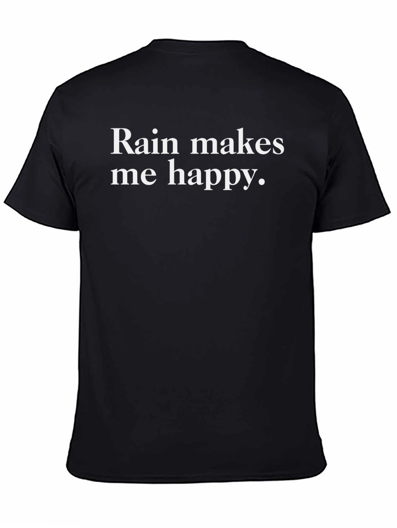 Rain Makes Me Happy Graphic Tee - Black