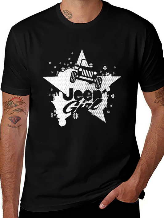 Jeep Girl Star Graphic Tee - Black