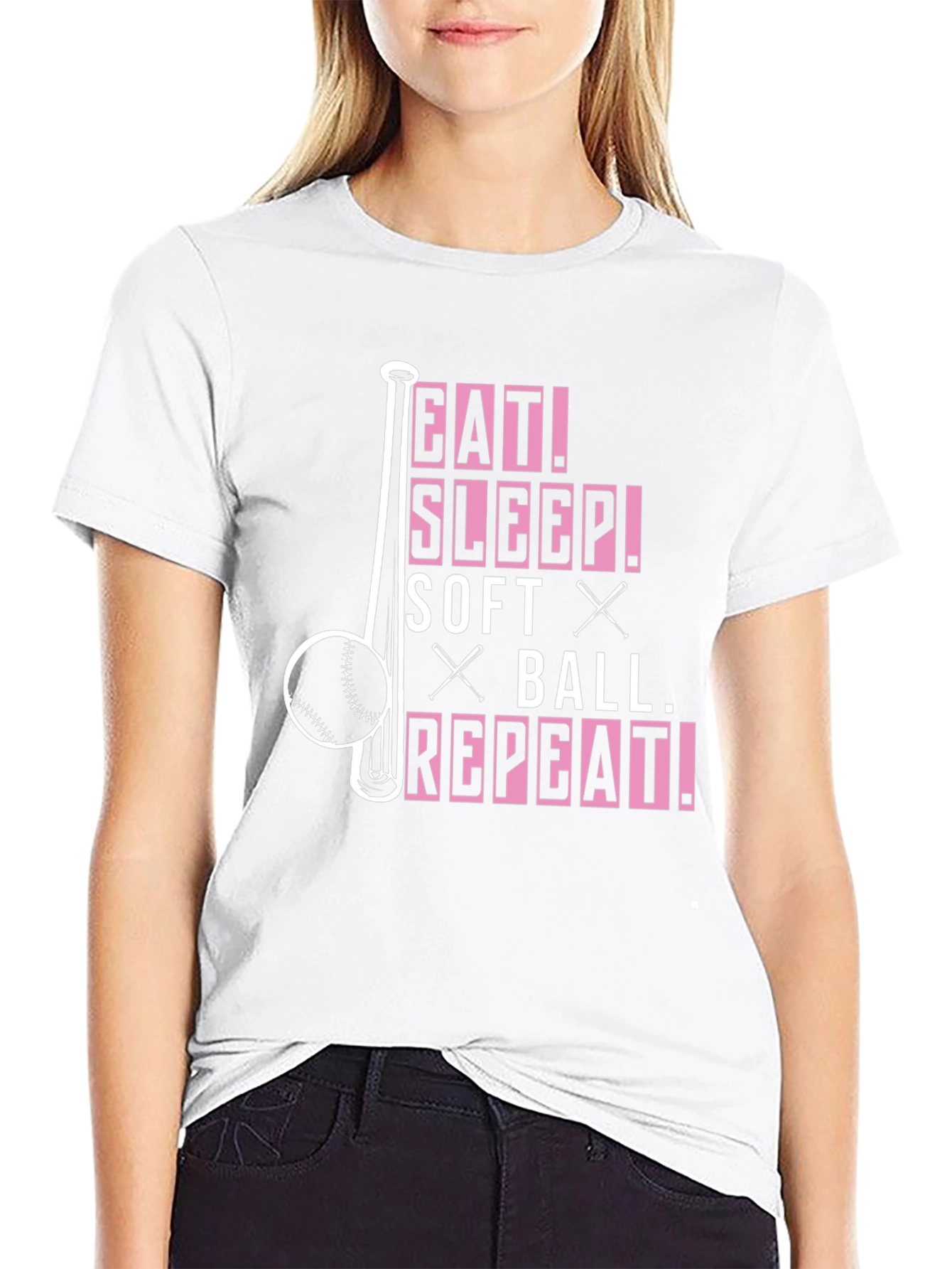 Eat Sleep Softball Repeat T-Shirt