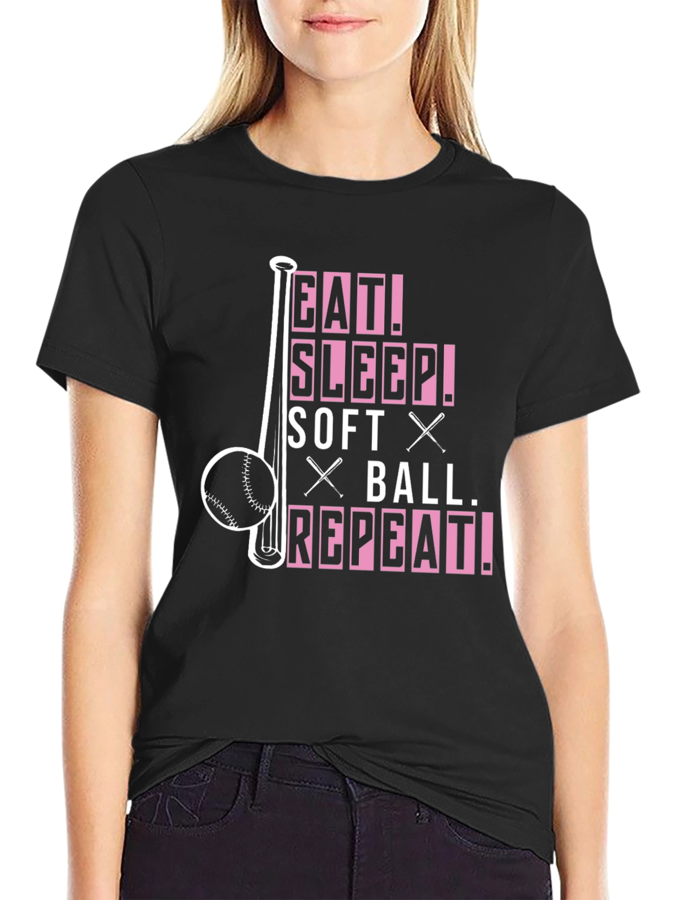 Eat Sleep Softball Repeat T-Shirt