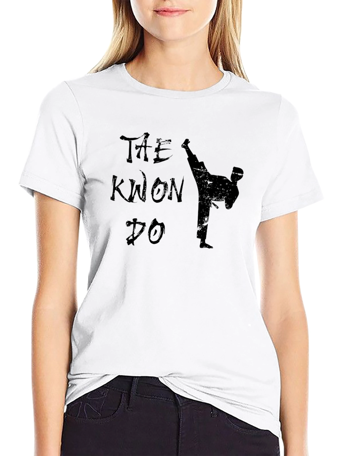 Taekwondo Kick Black Graphic Tee