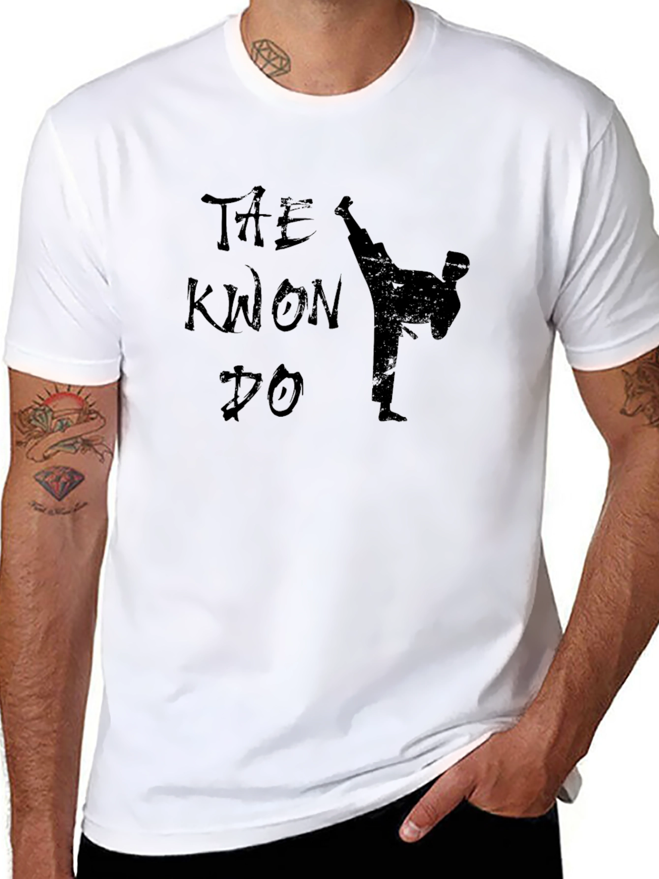 Taekwondo Kick Black Graphic Tee