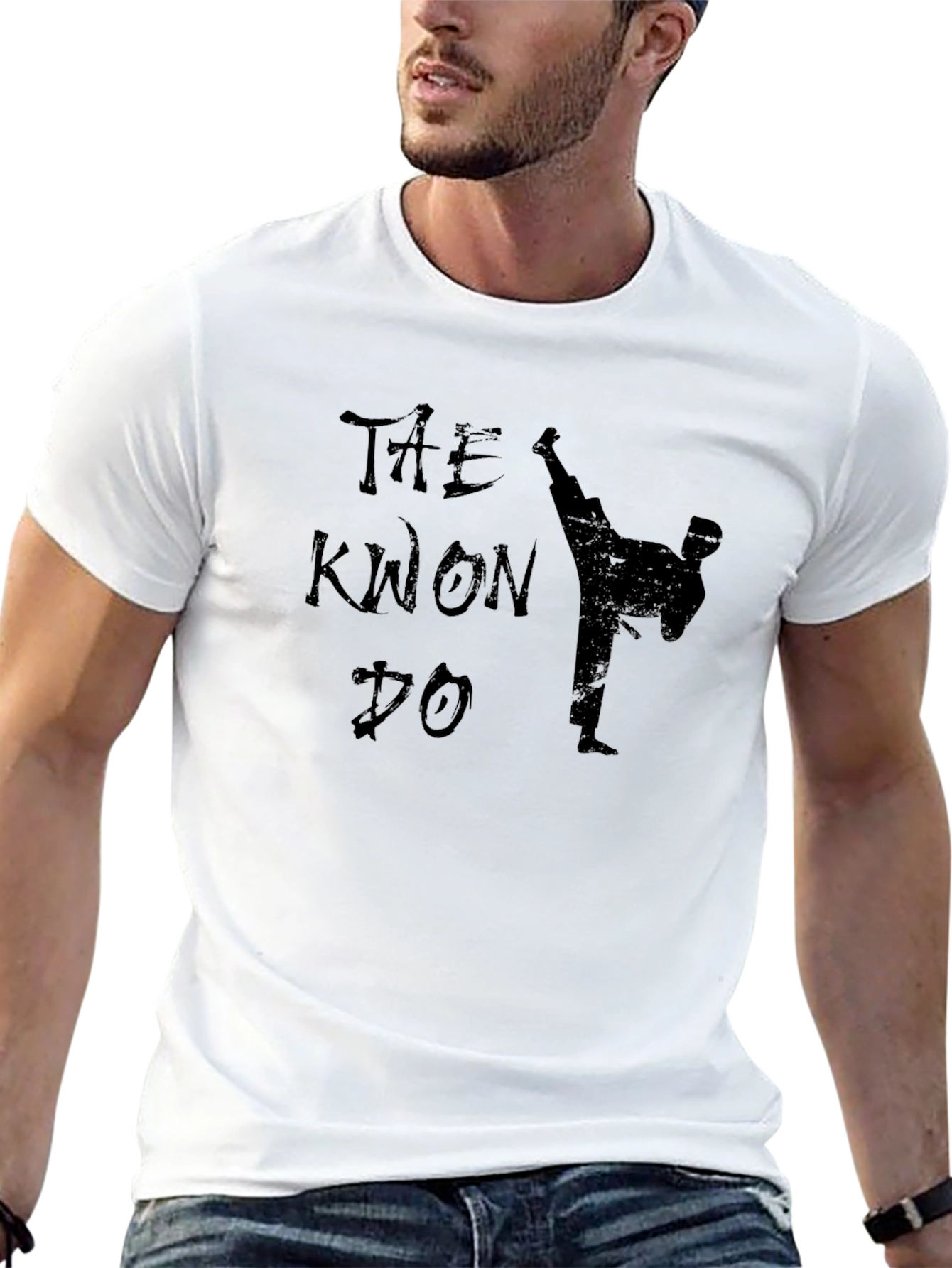 Taekwondo Kick Black Graphic Tee