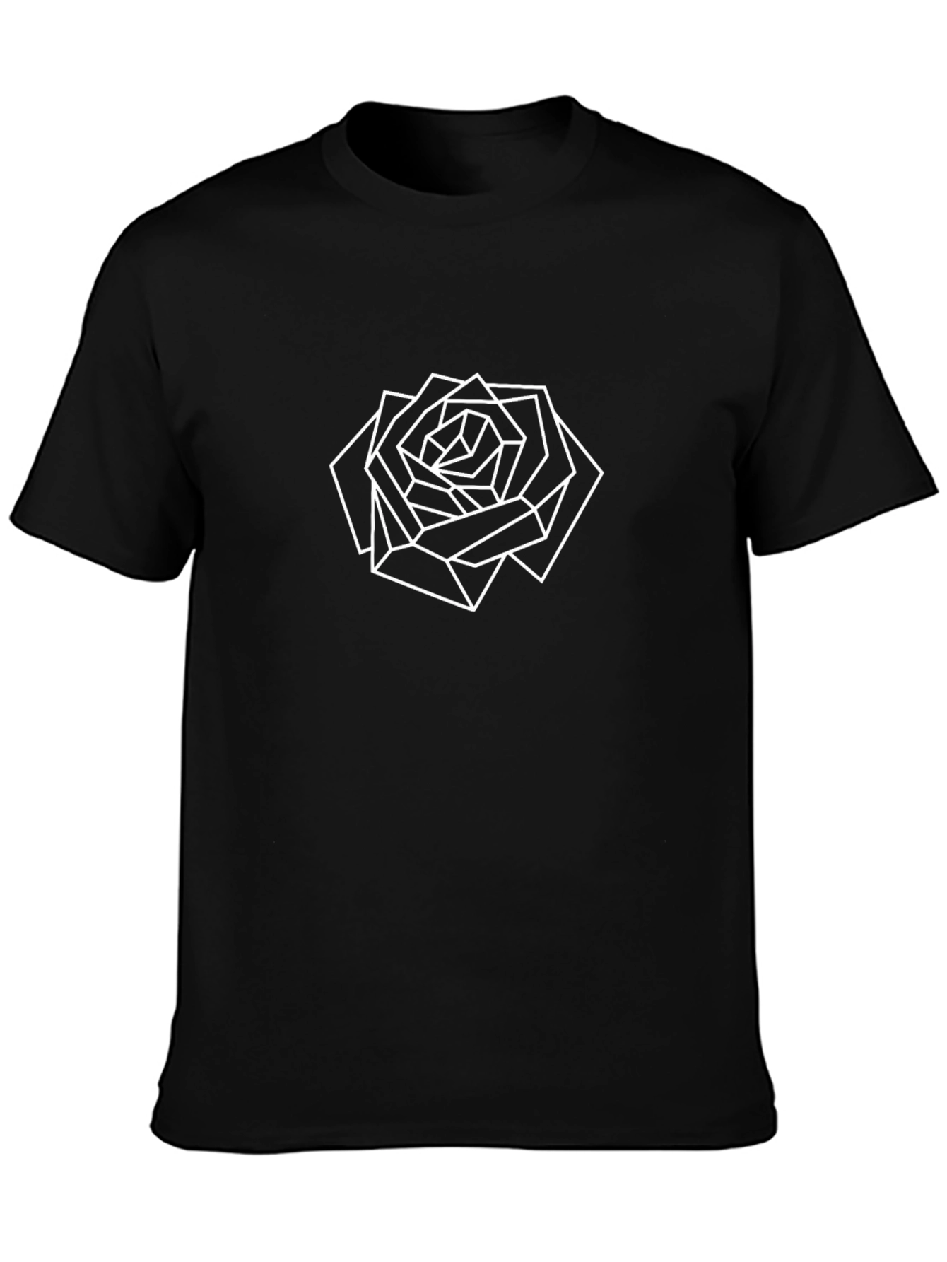 Geometric Rose T-Shirt - Modern Minimalist Design