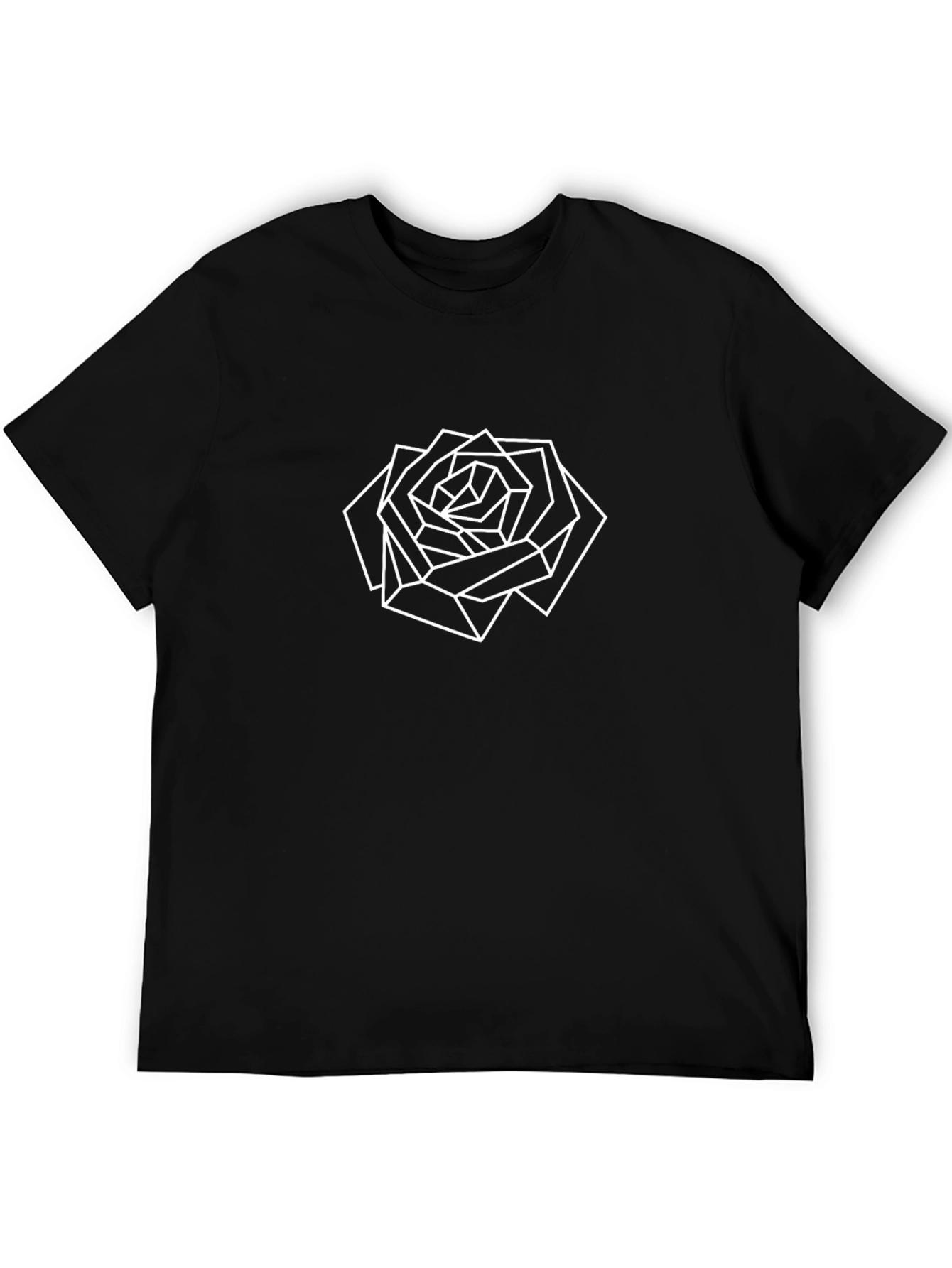 Geometric Rose T-Shirt - Modern Minimalist Design