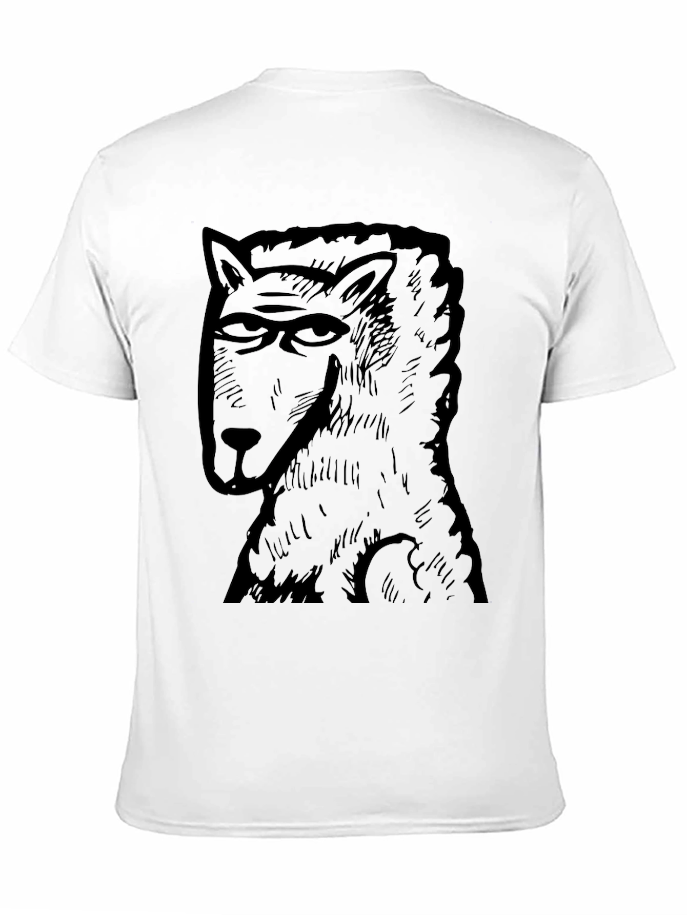 Wolf Graphic Tee - Mens Black Cotton T-Shirt