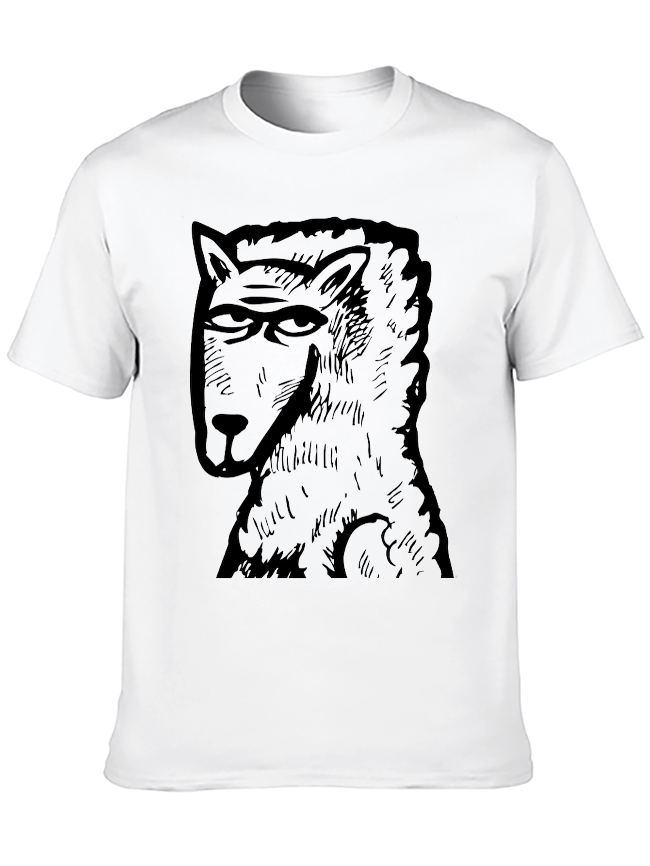 Wolf Graphic Tee - Mens Black Cotton T-Shirt
