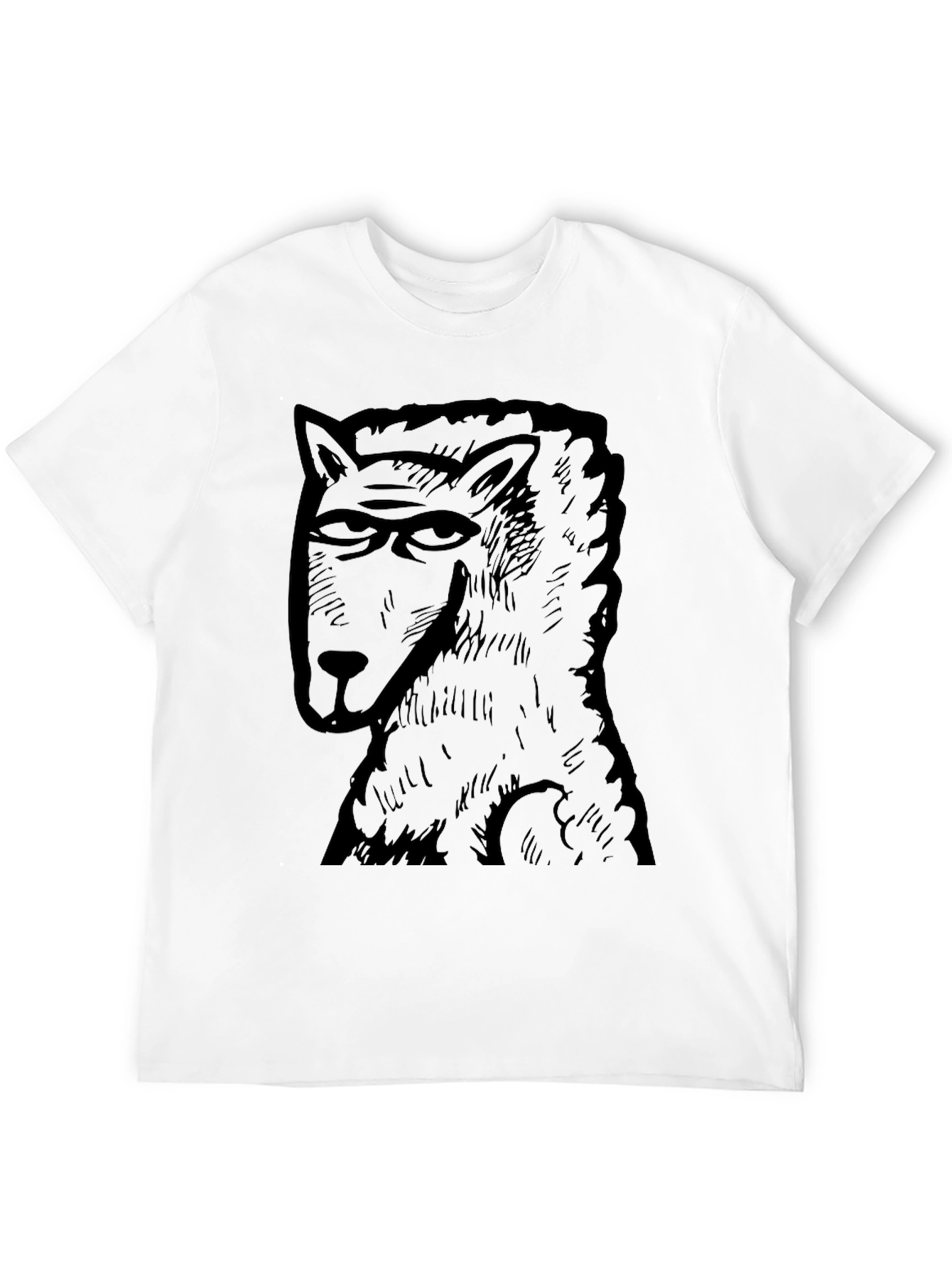 Wolf Graphic Tee - Mens Black Cotton T-Shirt