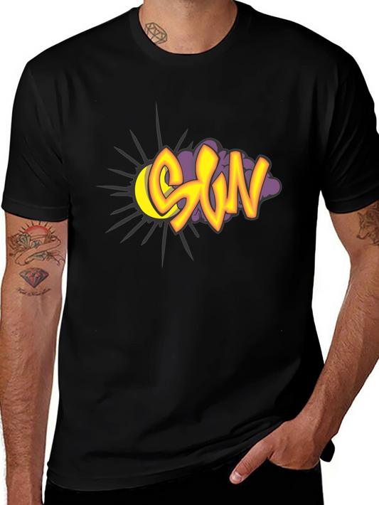 Black SUN Graphic Print Tee