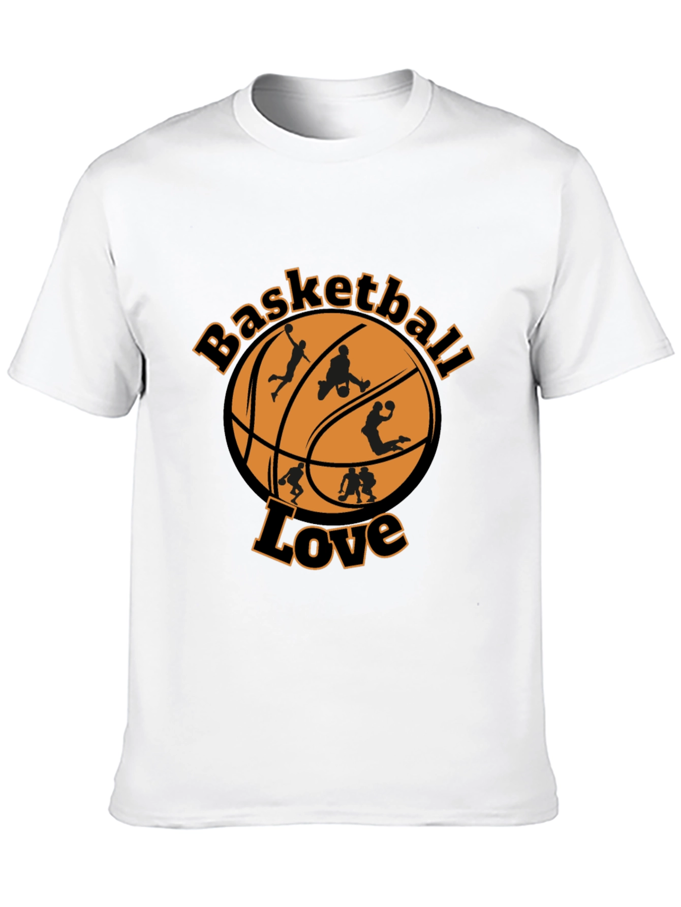 Basketball Love Graphic Tee - Black Cotton Blend Shirt