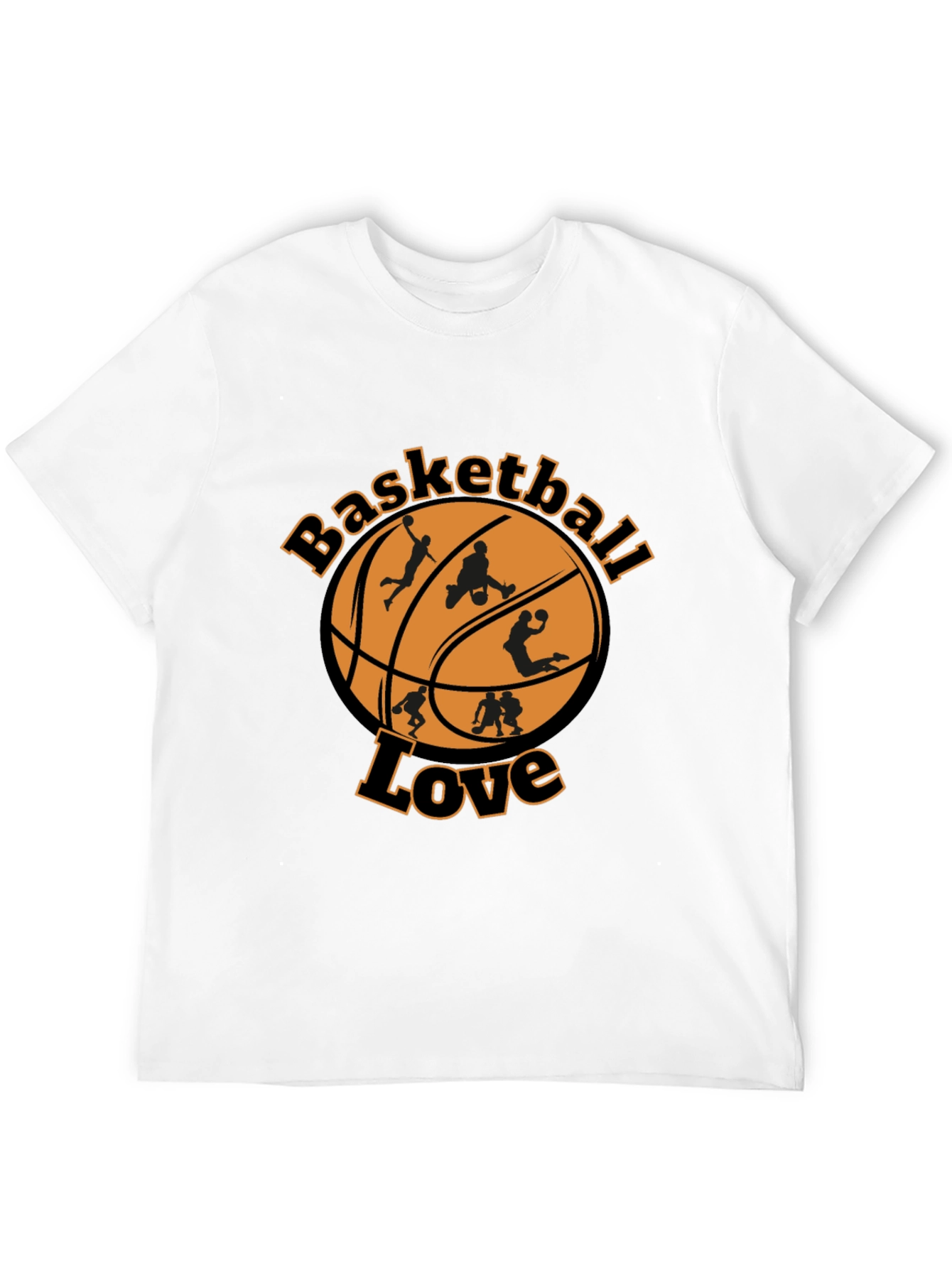 Basketball Love Graphic Tee - Black Cotton Blend Shirt