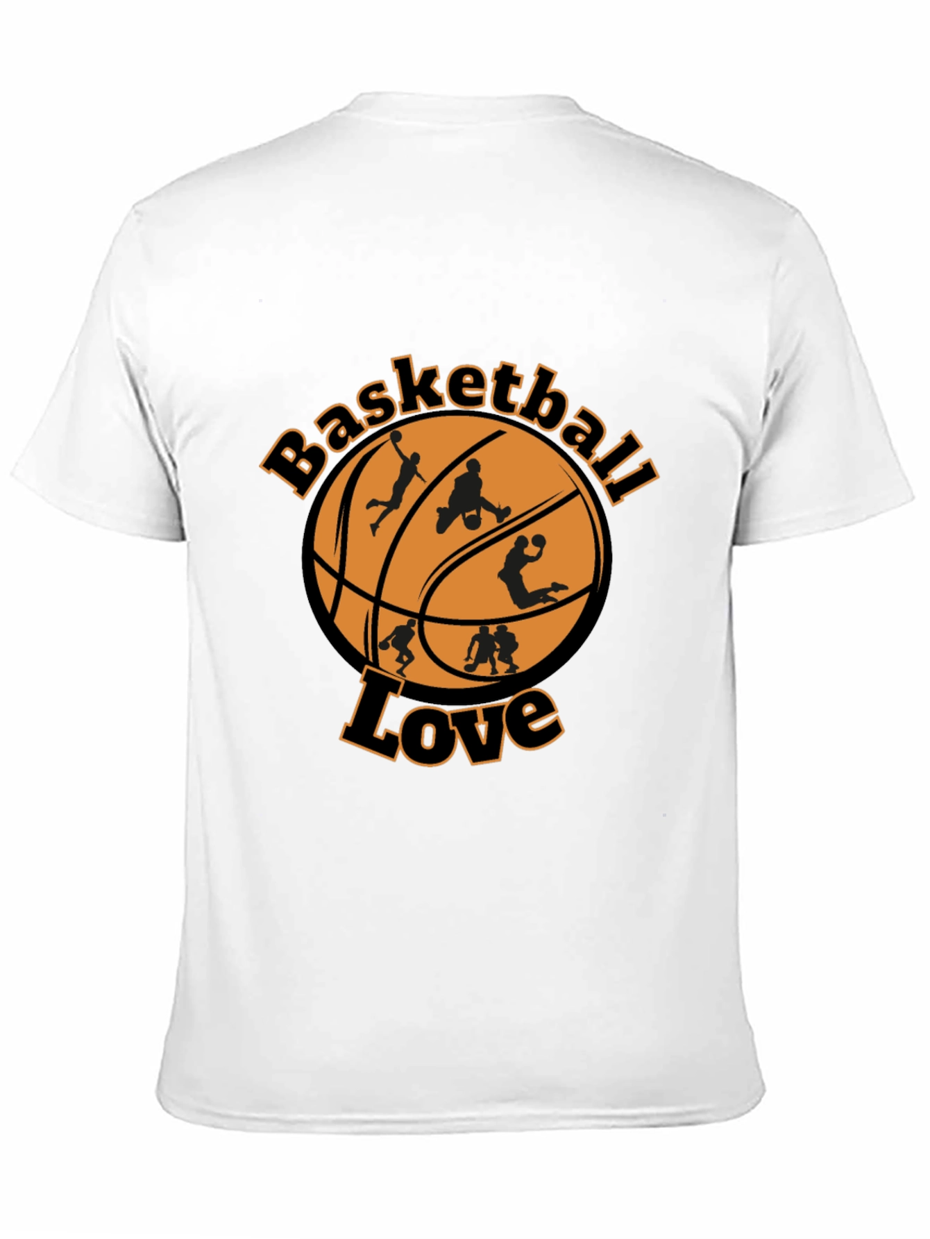 Basketball Love Graphic Tee - Black Cotton Blend Shirt