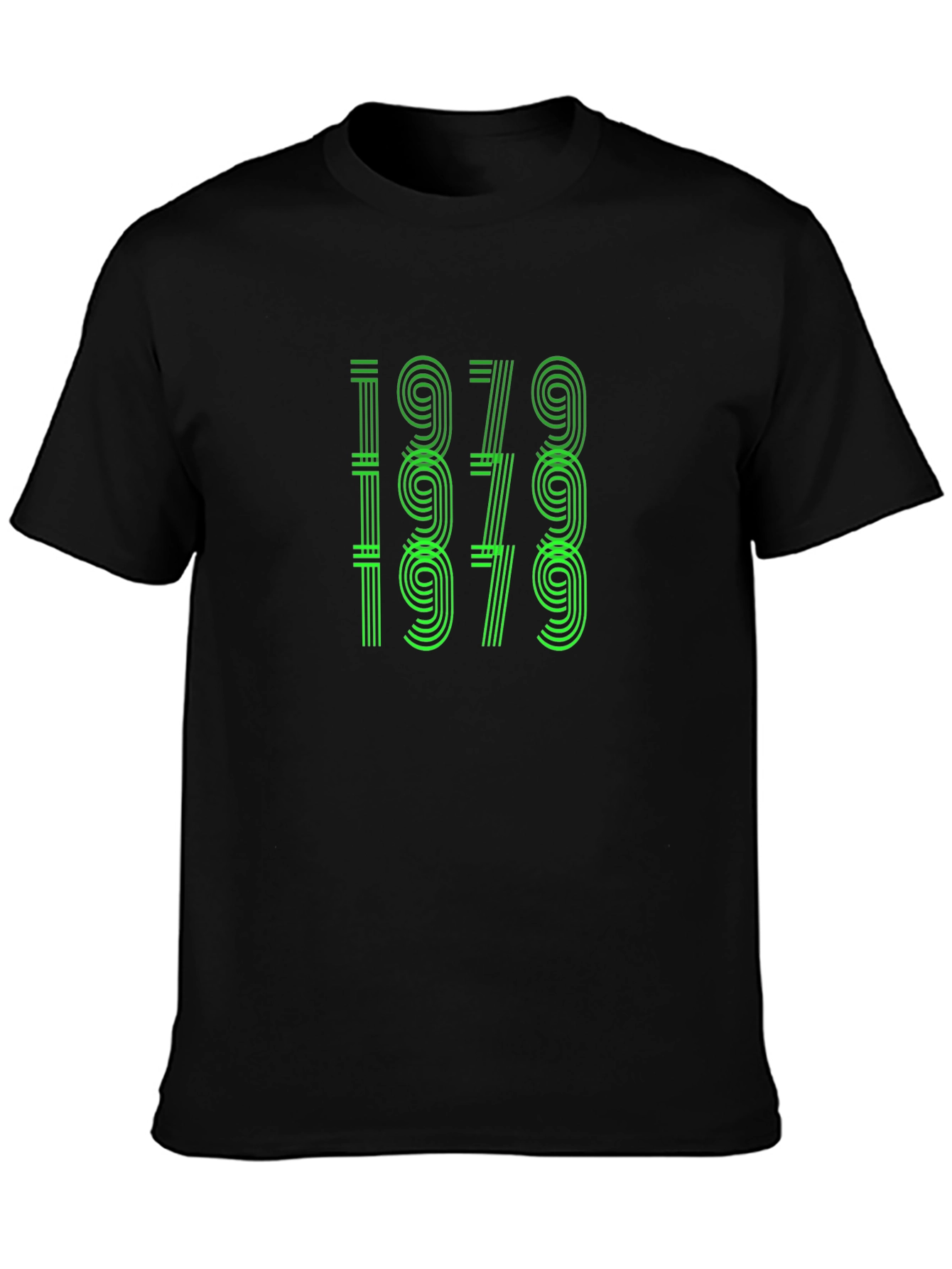 Retro 1979 Graphic Tee - Black Cotton T-Shirt