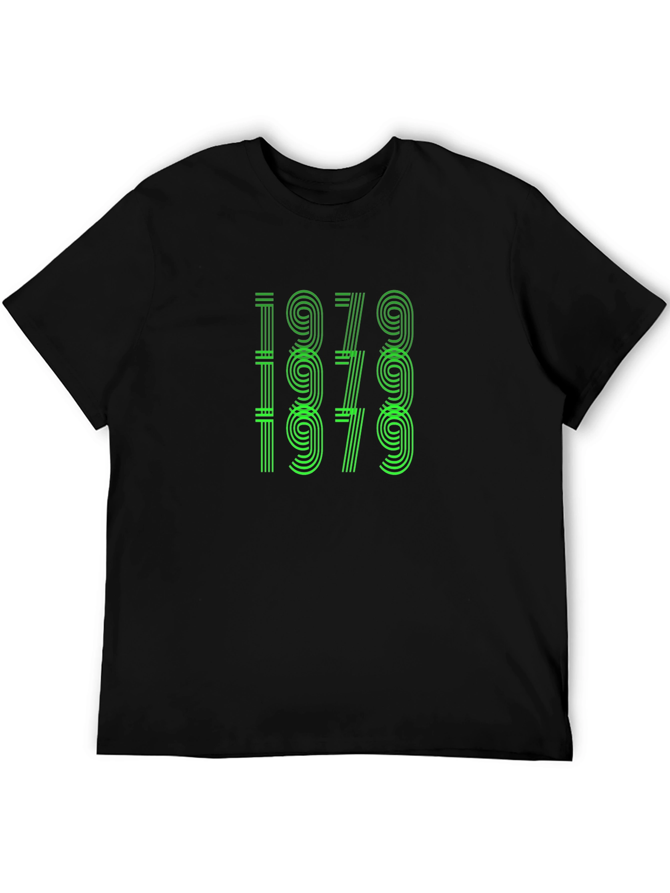 Retro 1979 Graphic Tee - Black Cotton T-Shirt