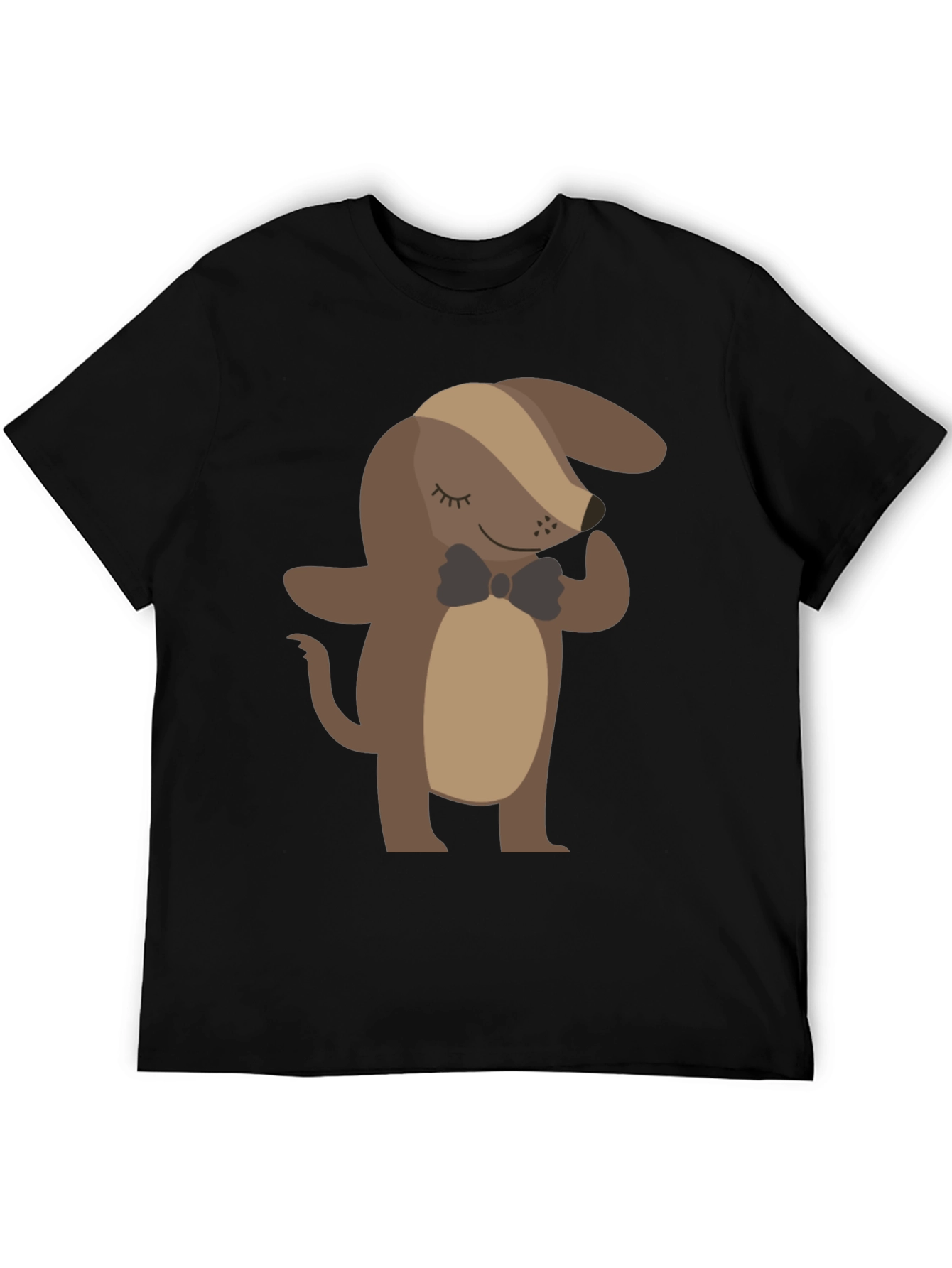 Stylish Dog Graphic Tee - Black Cotton T-Shirt