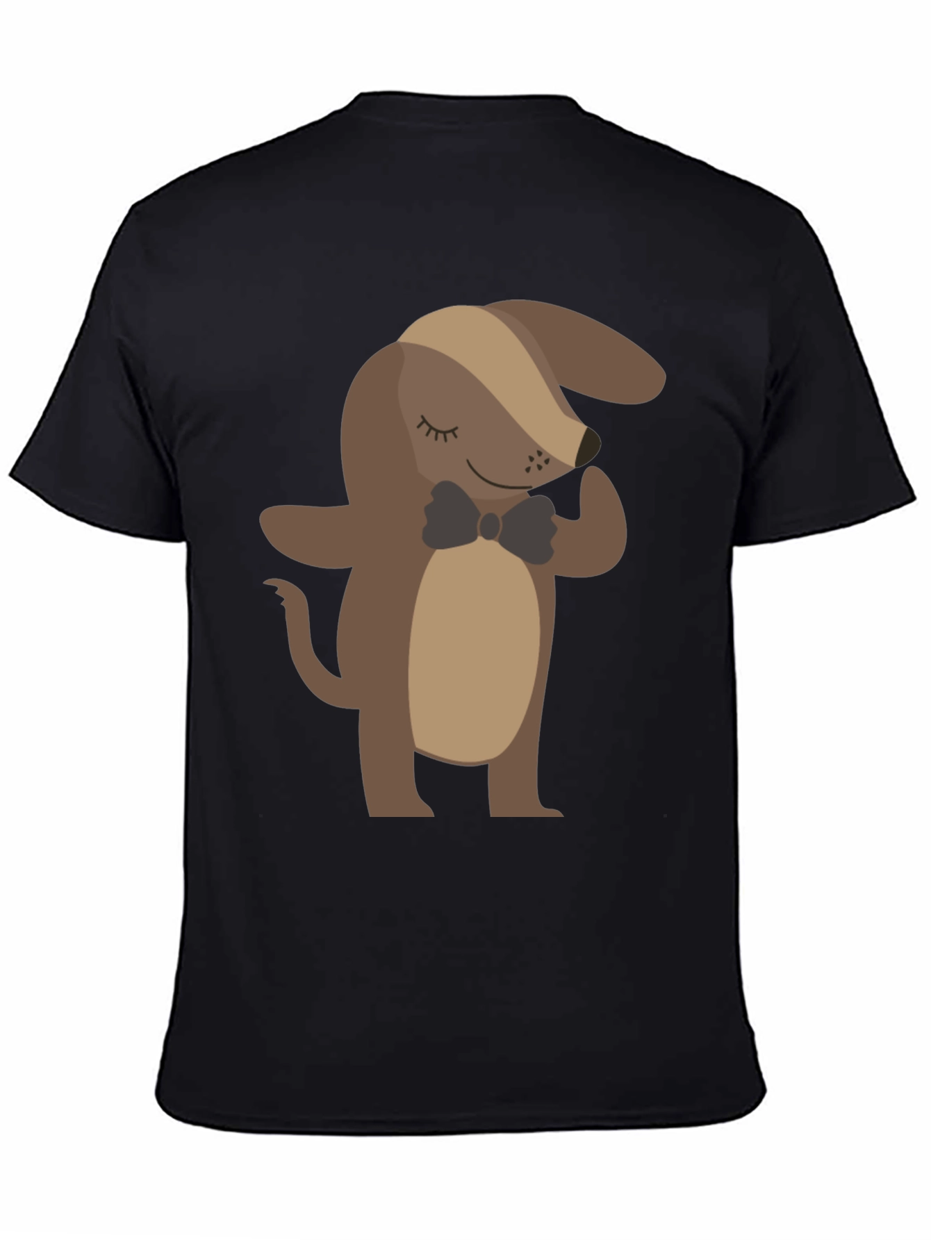 Stylish Dog Graphic Tee - Black Cotton T-Shirt