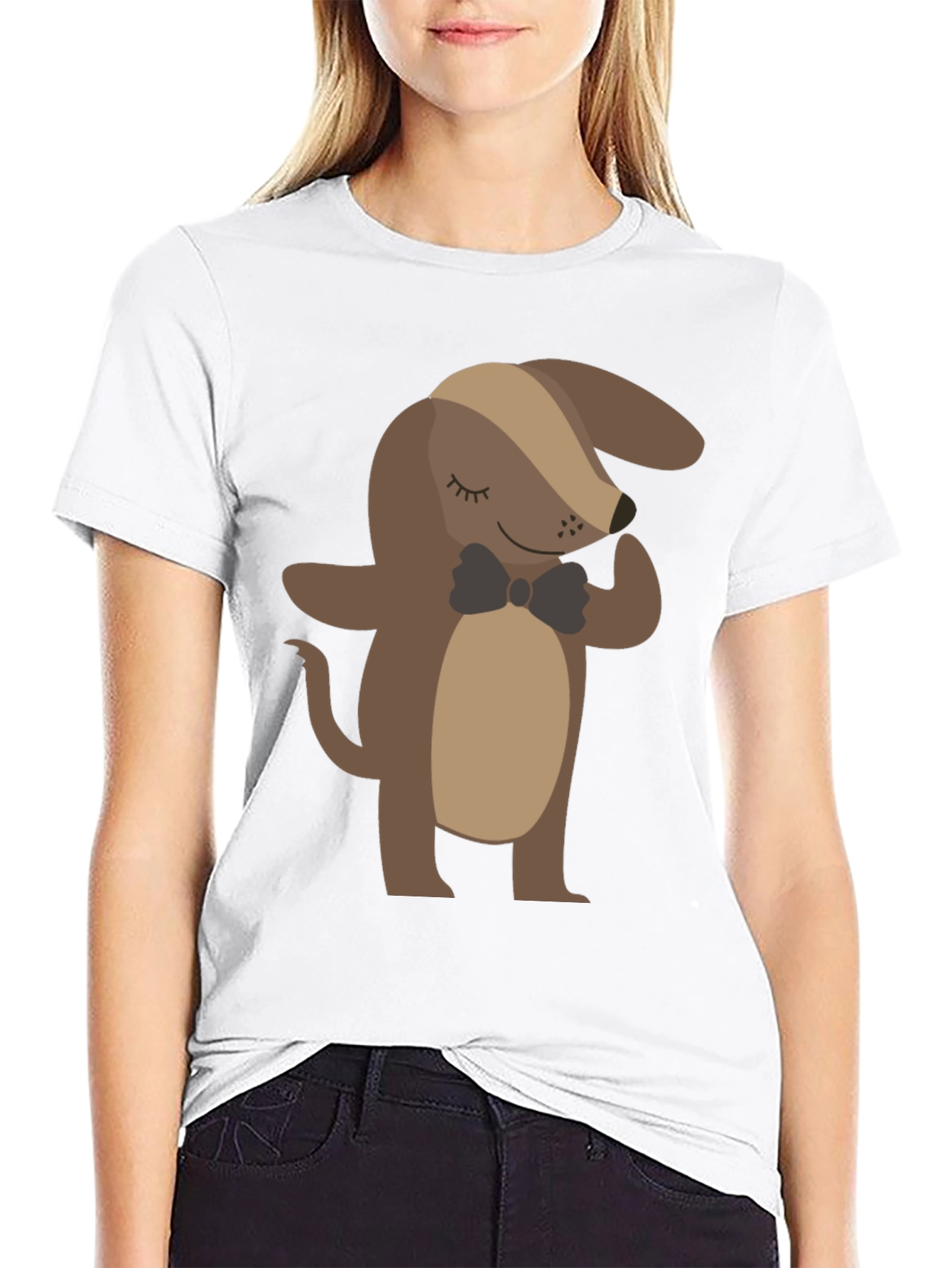 Stylish Dog Graphic Tee - Black Cotton T-Shirt