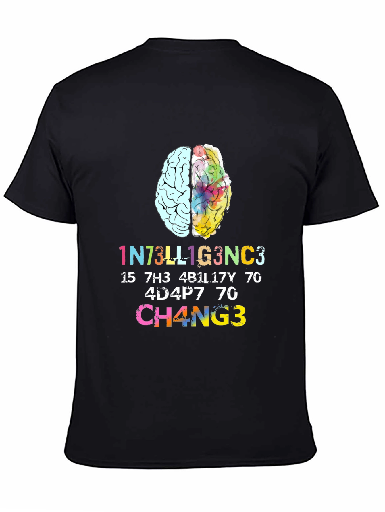Intelligent Change Graphic Tee - Black Cotton T-Shirt