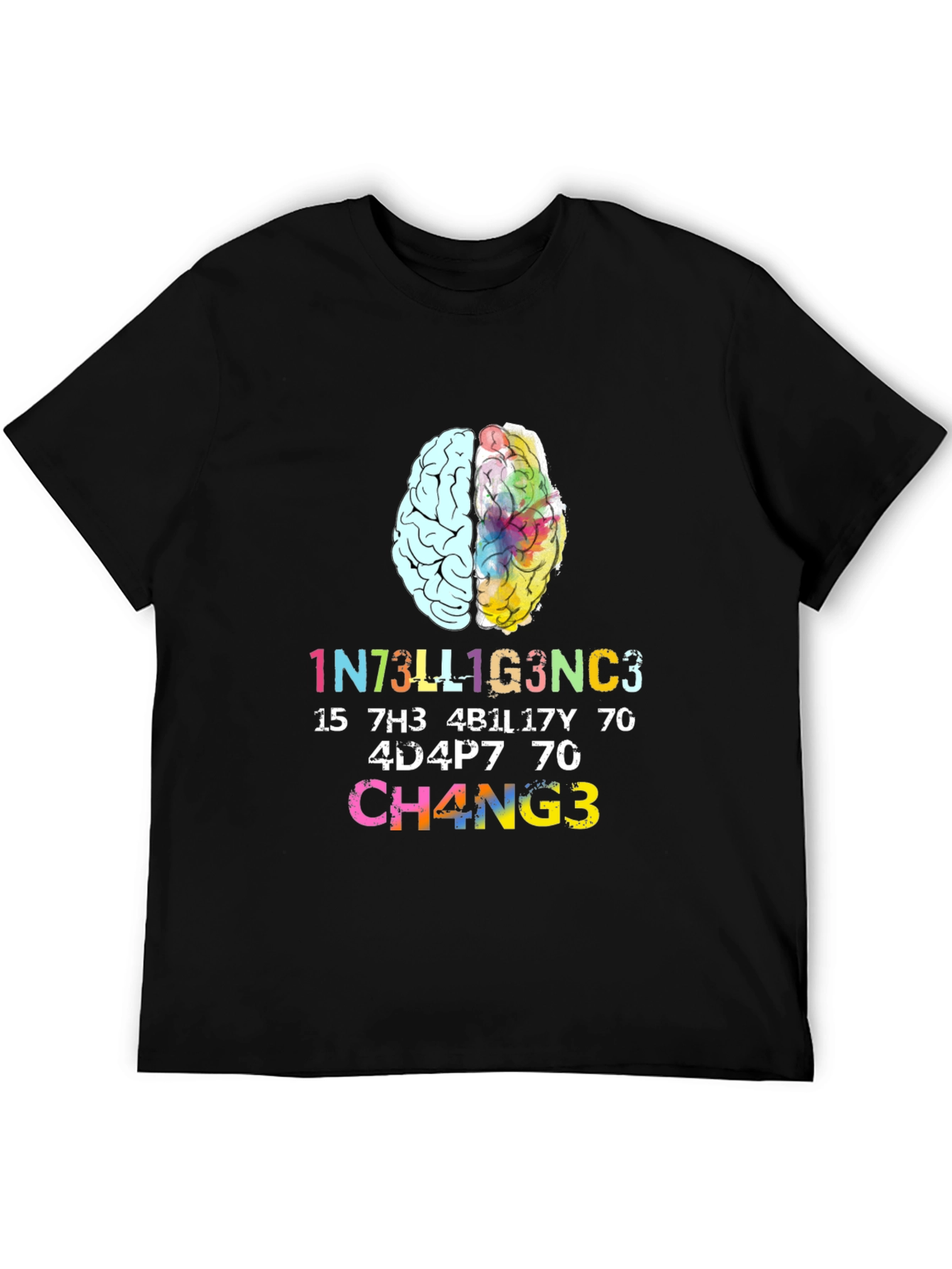 Intelligent Change Graphic Tee - Black Cotton T-Shirt