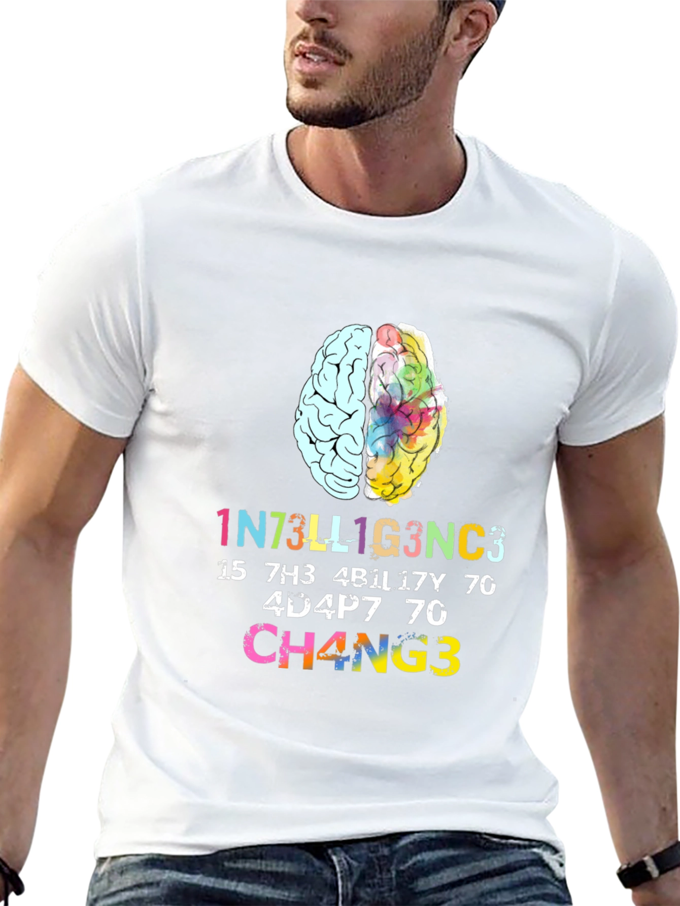 Intelligent Change Graphic Tee - Black Cotton T-Shirt
