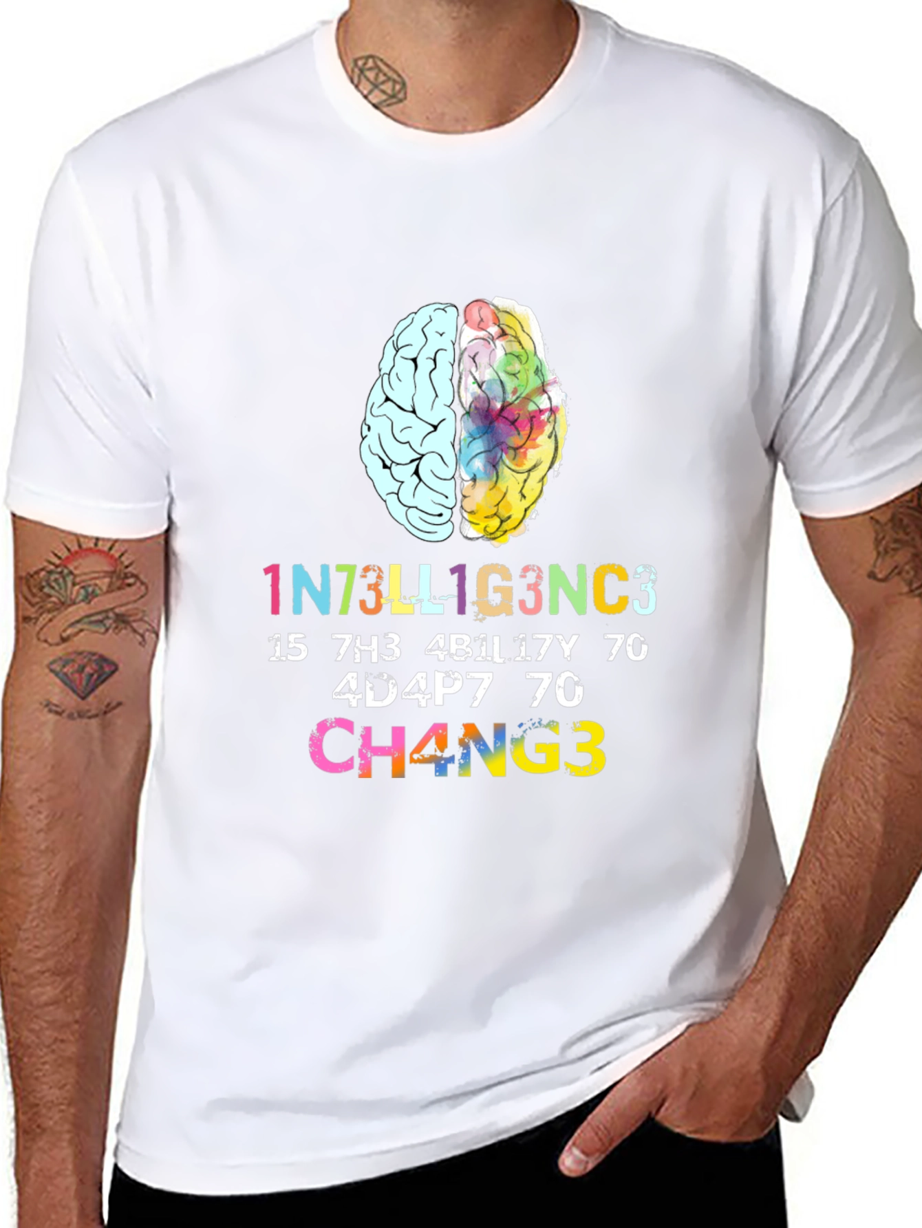 Intelligent Change Graphic Tee - Black Cotton T-Shirt