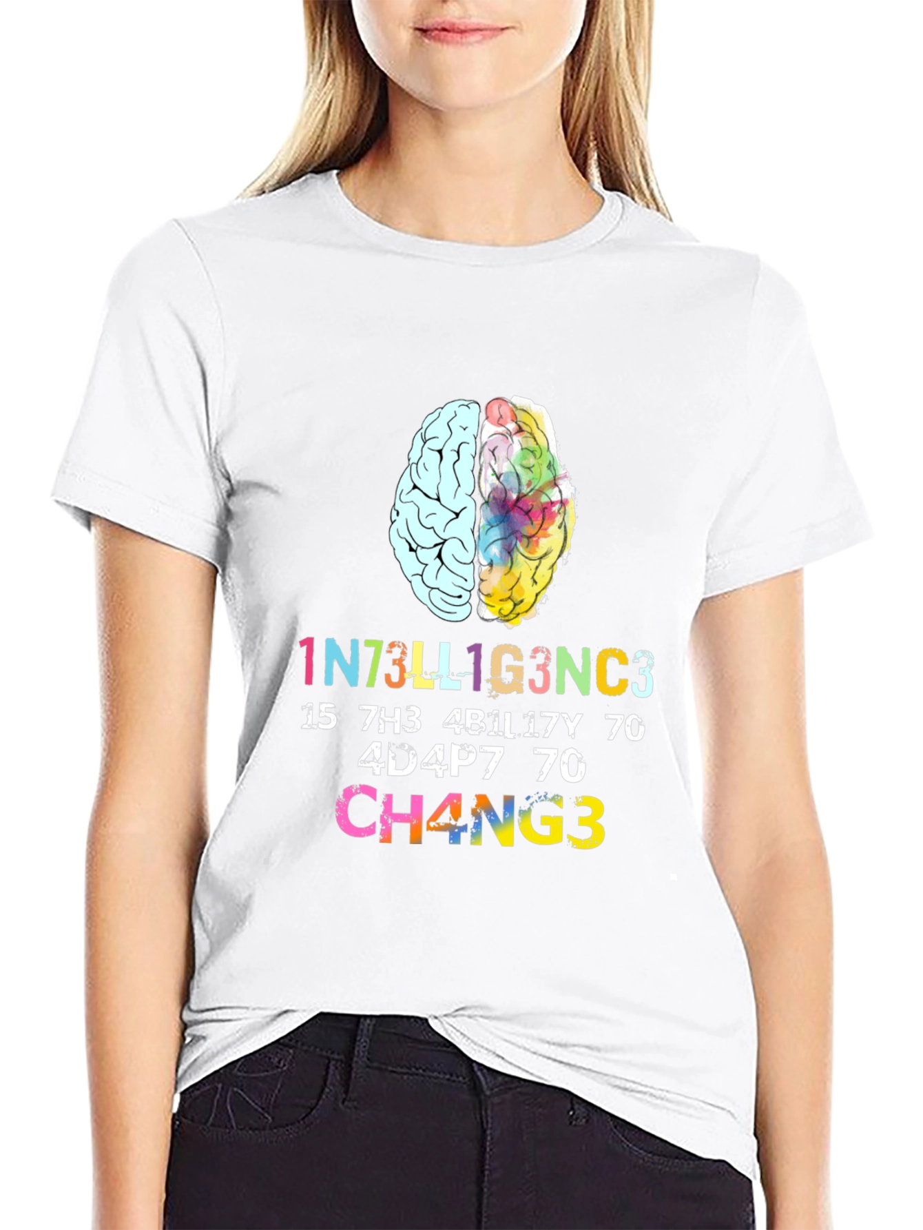 Intelligent Change Graphic Tee - Black Cotton T-Shirt