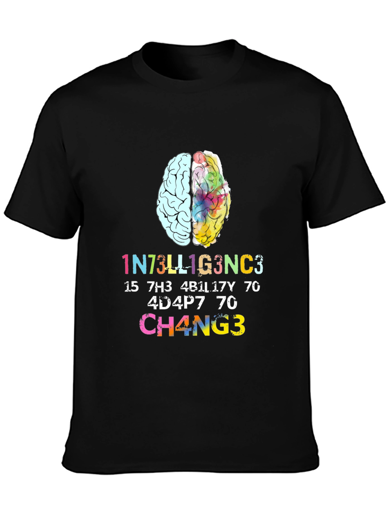 Intelligent Change Graphic Tee - Black Cotton T-Shirt