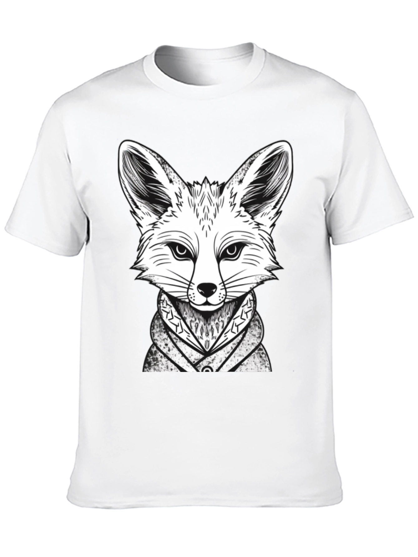 Fox Graphic Tee - Stylish Animal Design Black T-Shirt