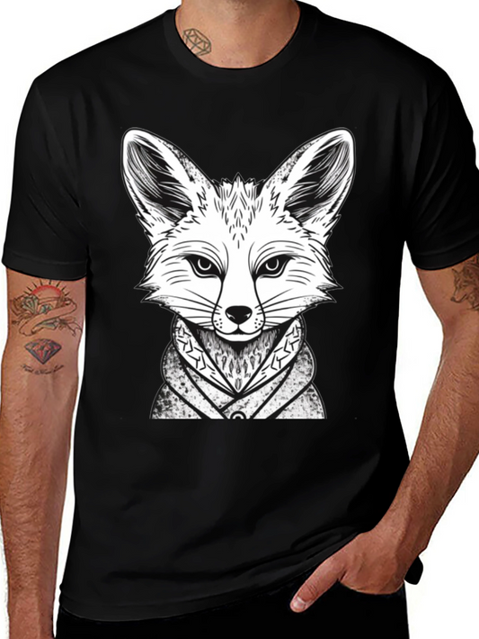Fox Graphic Tee - Stylish Animal Design Black T-Shirt