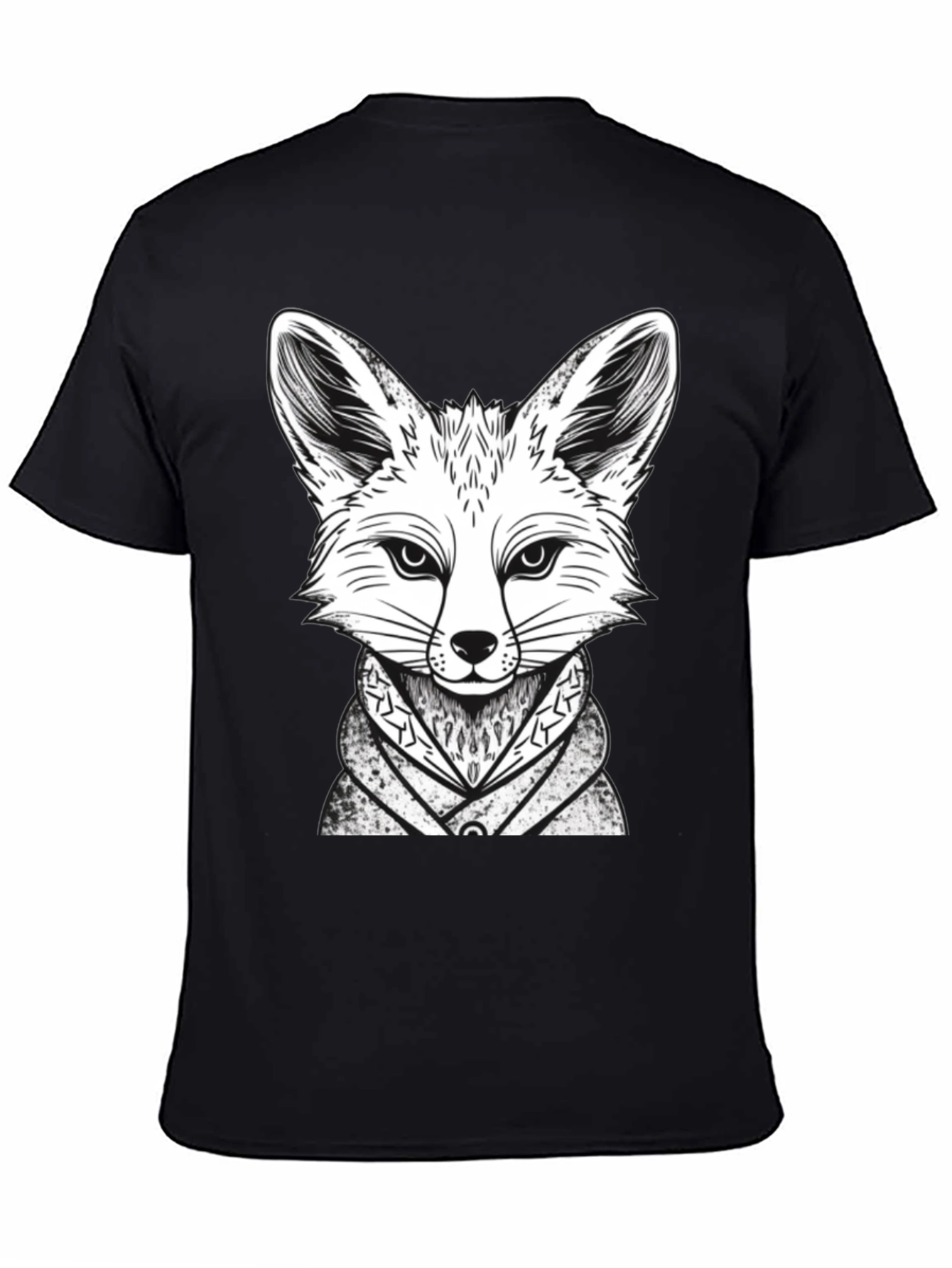 Fox Graphic Tee - Stylish Animal Design Black T-Shirt