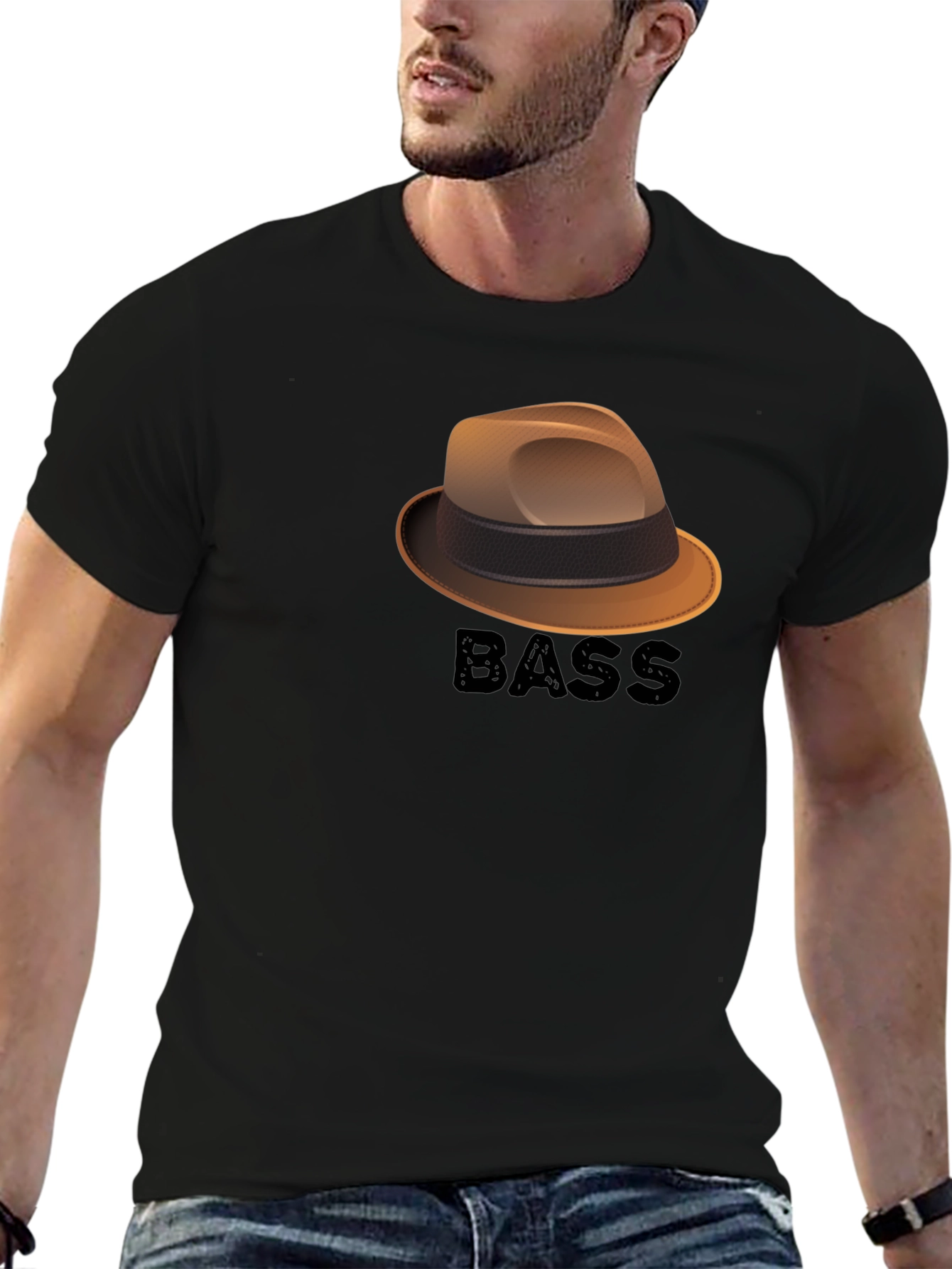 Bass Hat Graphic T-Shirt - Cool Music Lover Tee