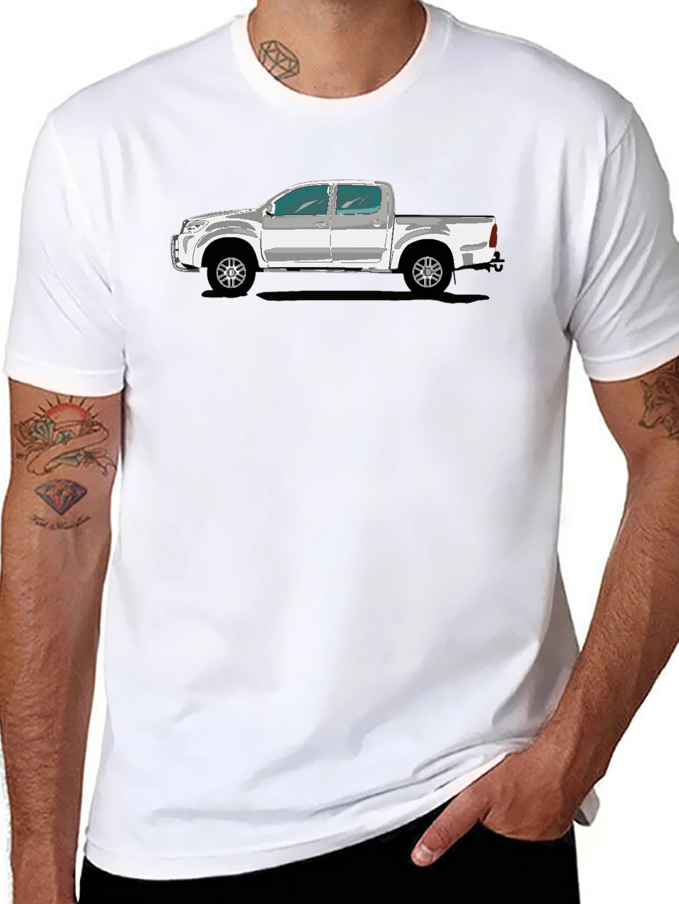 Truck Graphic Tee - Mens Black Cotton T-Shirt