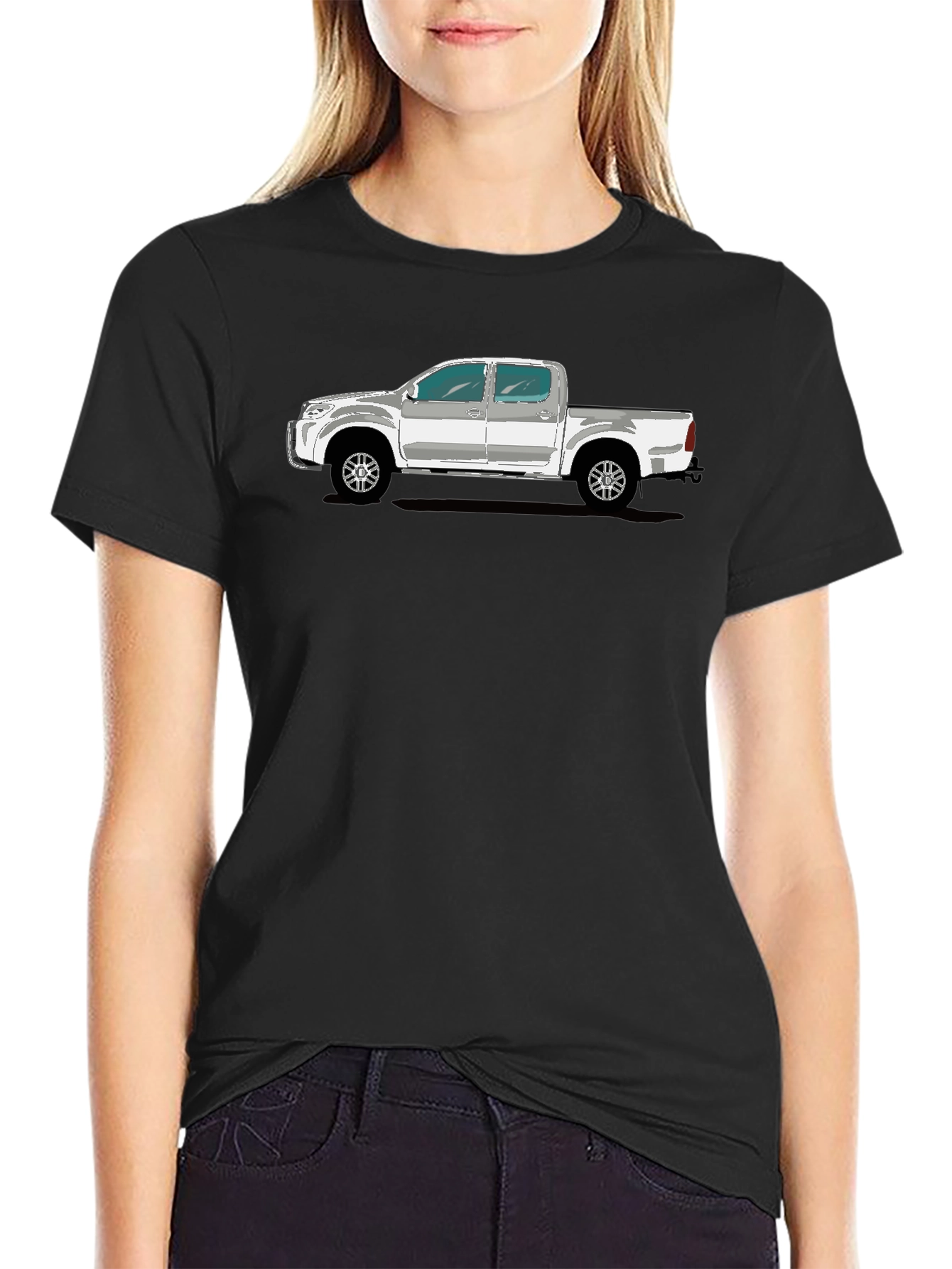 Truck Graphic Tee - Mens Black Cotton T-Shirt
