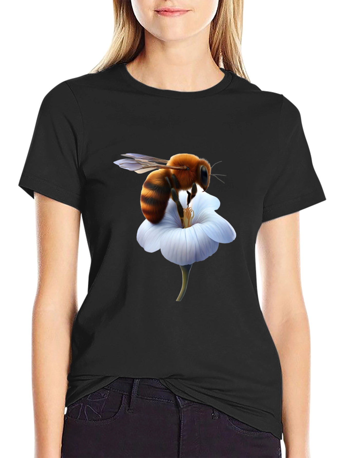 Bee on Flower Graphic T-Shirt