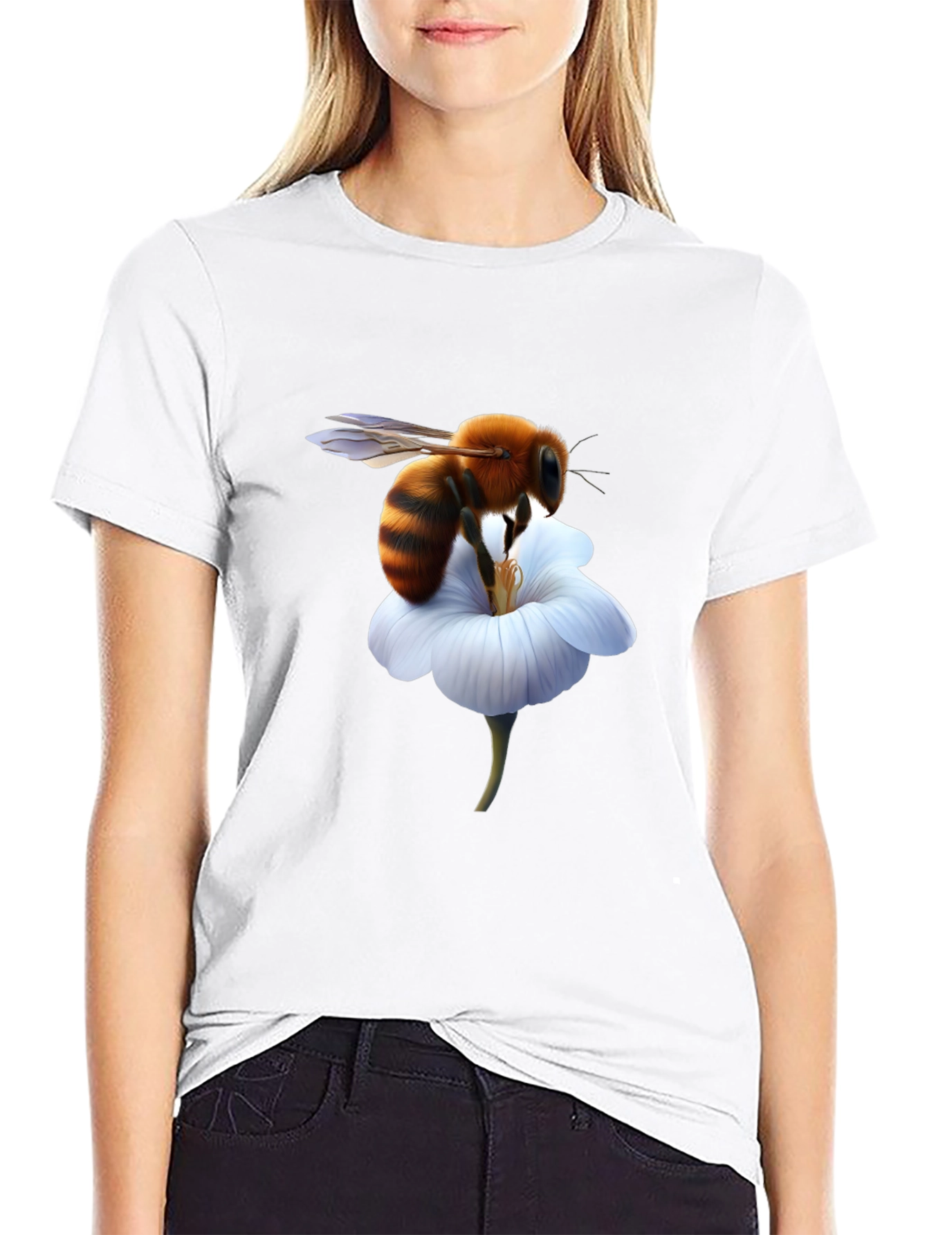 Bee on Flower Graphic T-Shirt