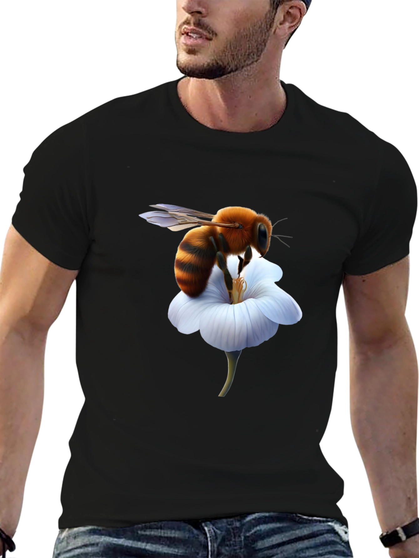 Bee on Flower Graphic T-Shirt