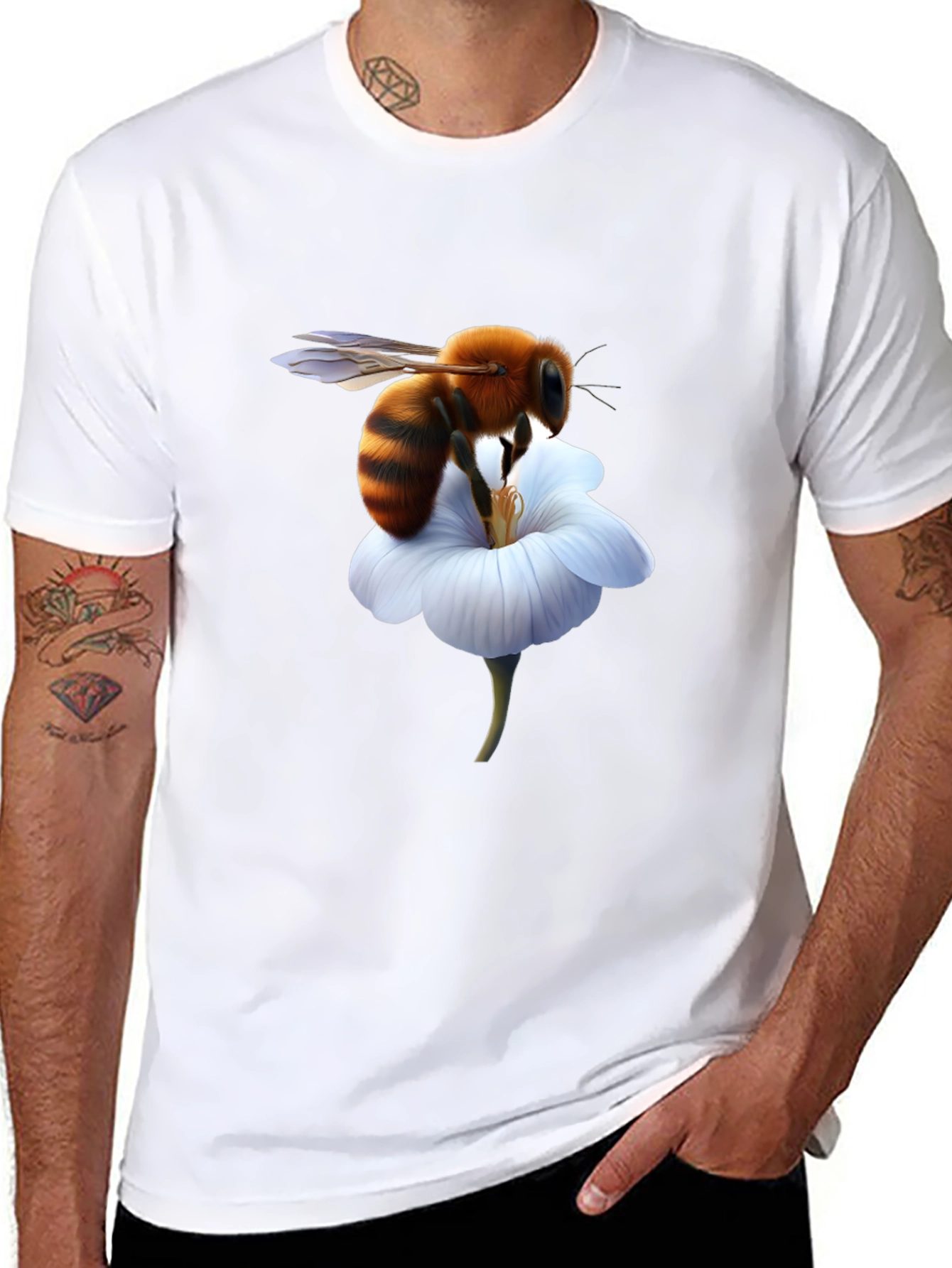 Bee on Flower Graphic T-Shirt