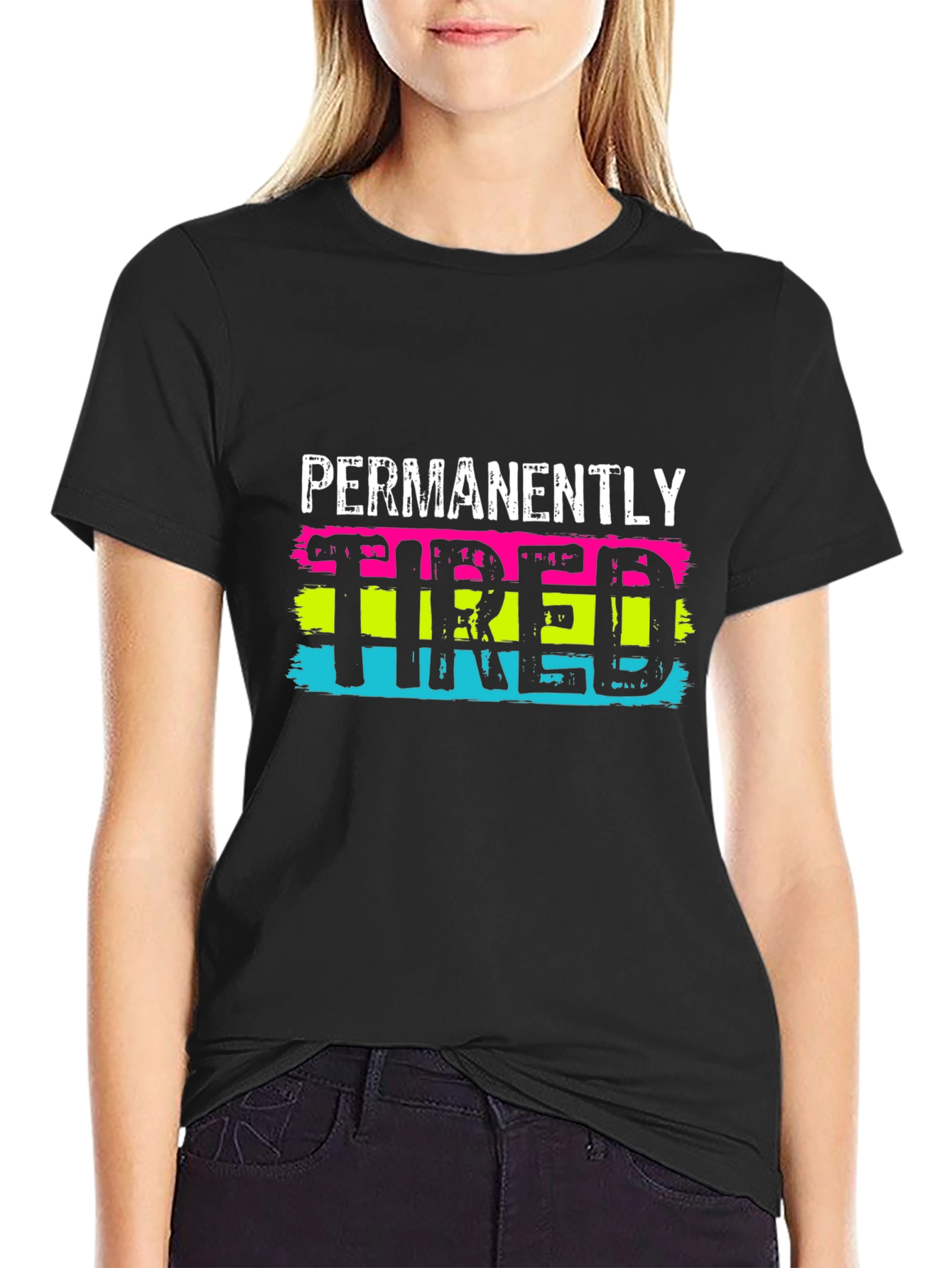 Permanently Tired Graphic T-Shirt - Black