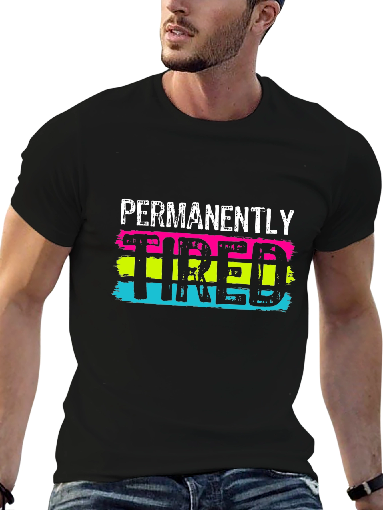 Permanently Tired Graphic T-Shirt - Black