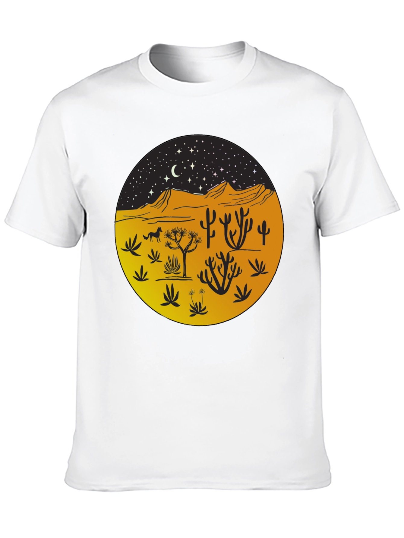 Desert Night Graphic Tee - Unisex Black T-Shirt