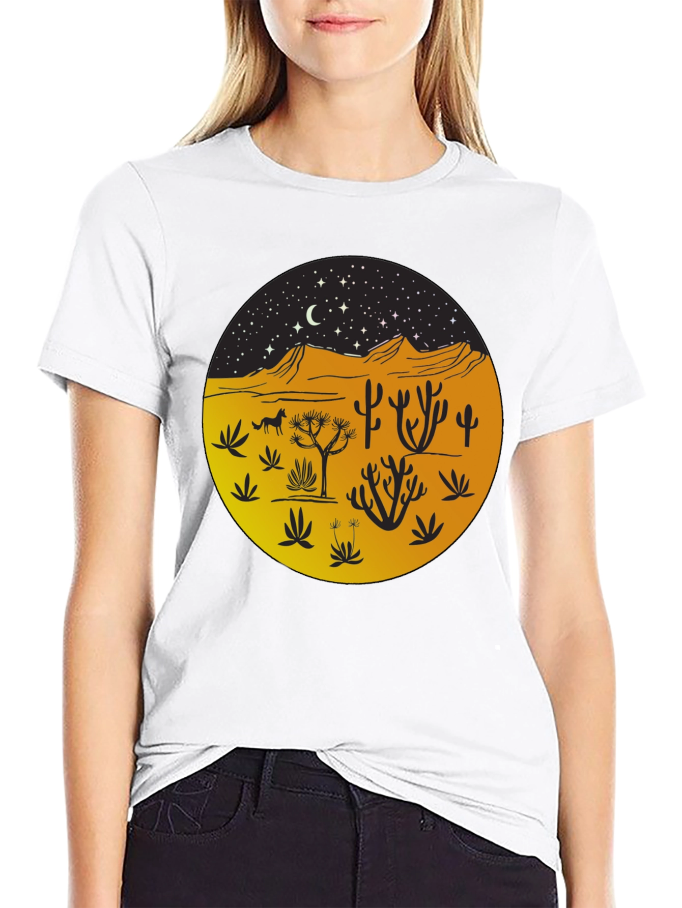 Desert Night Graphic Tee - Unisex Black T-Shirt