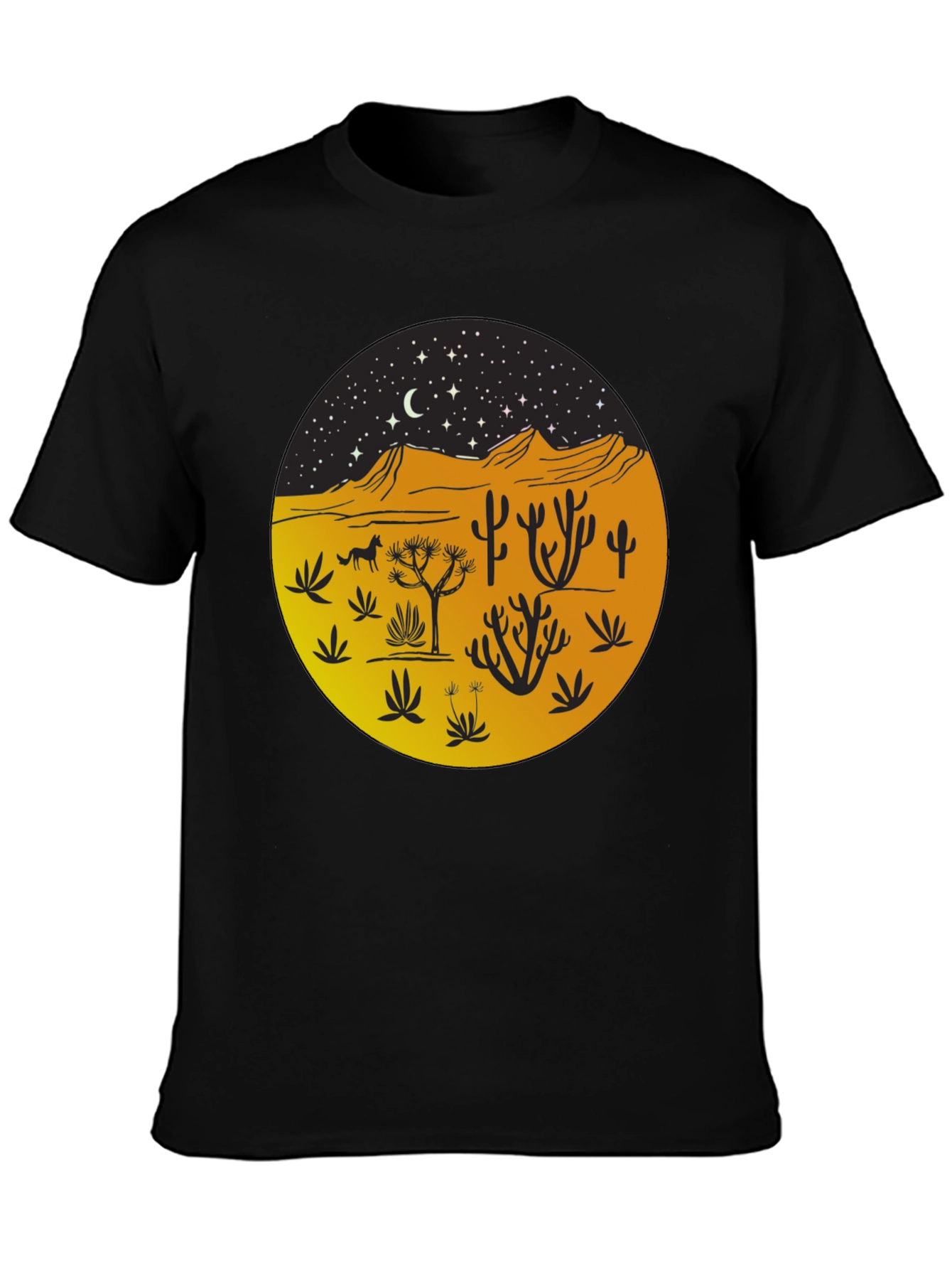 Desert Night Graphic Tee - Unisex Black T-Shirt