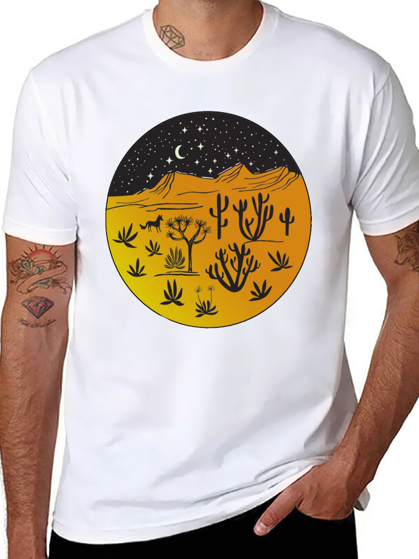 Desert Night Graphic Tee - Unisex Black T-Shirt