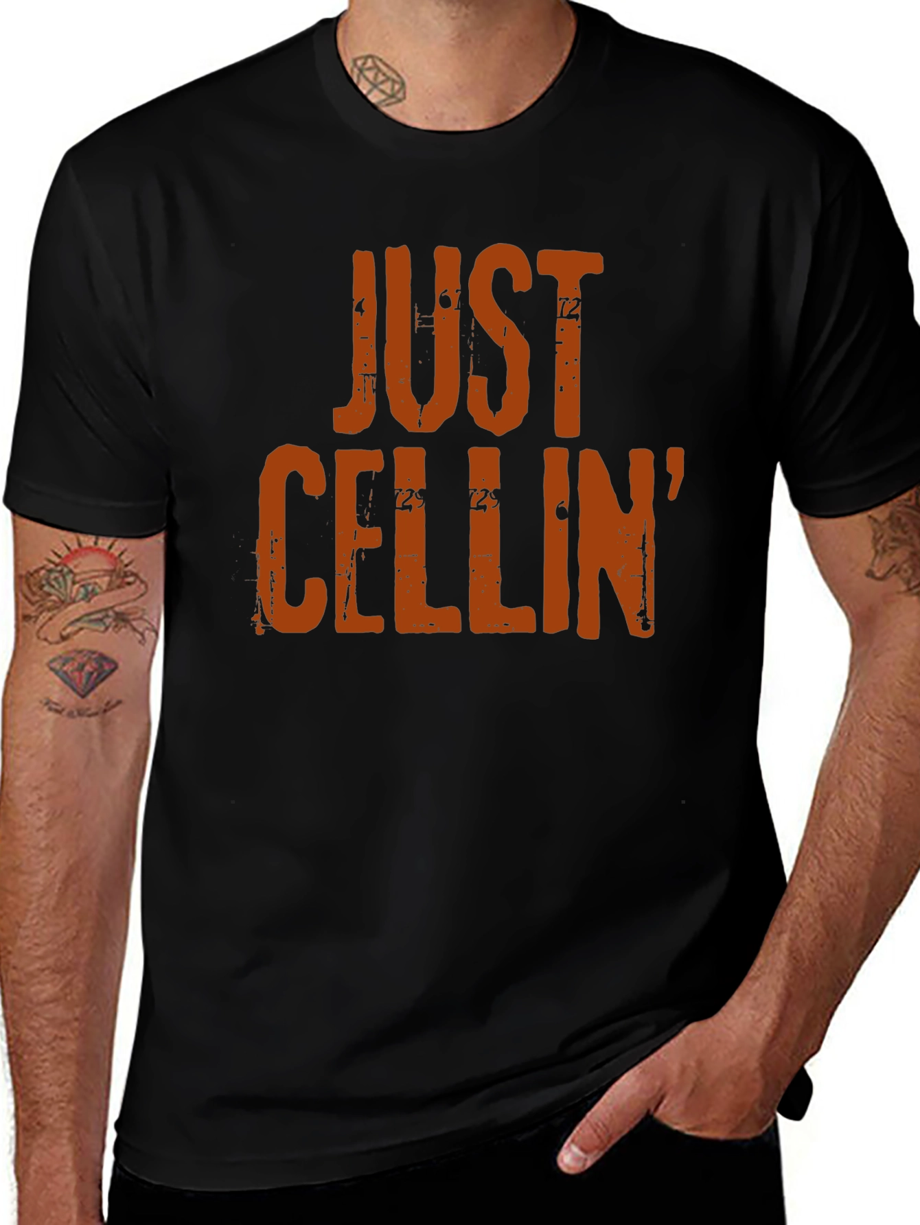 Just Cellin Black Graphic Tee