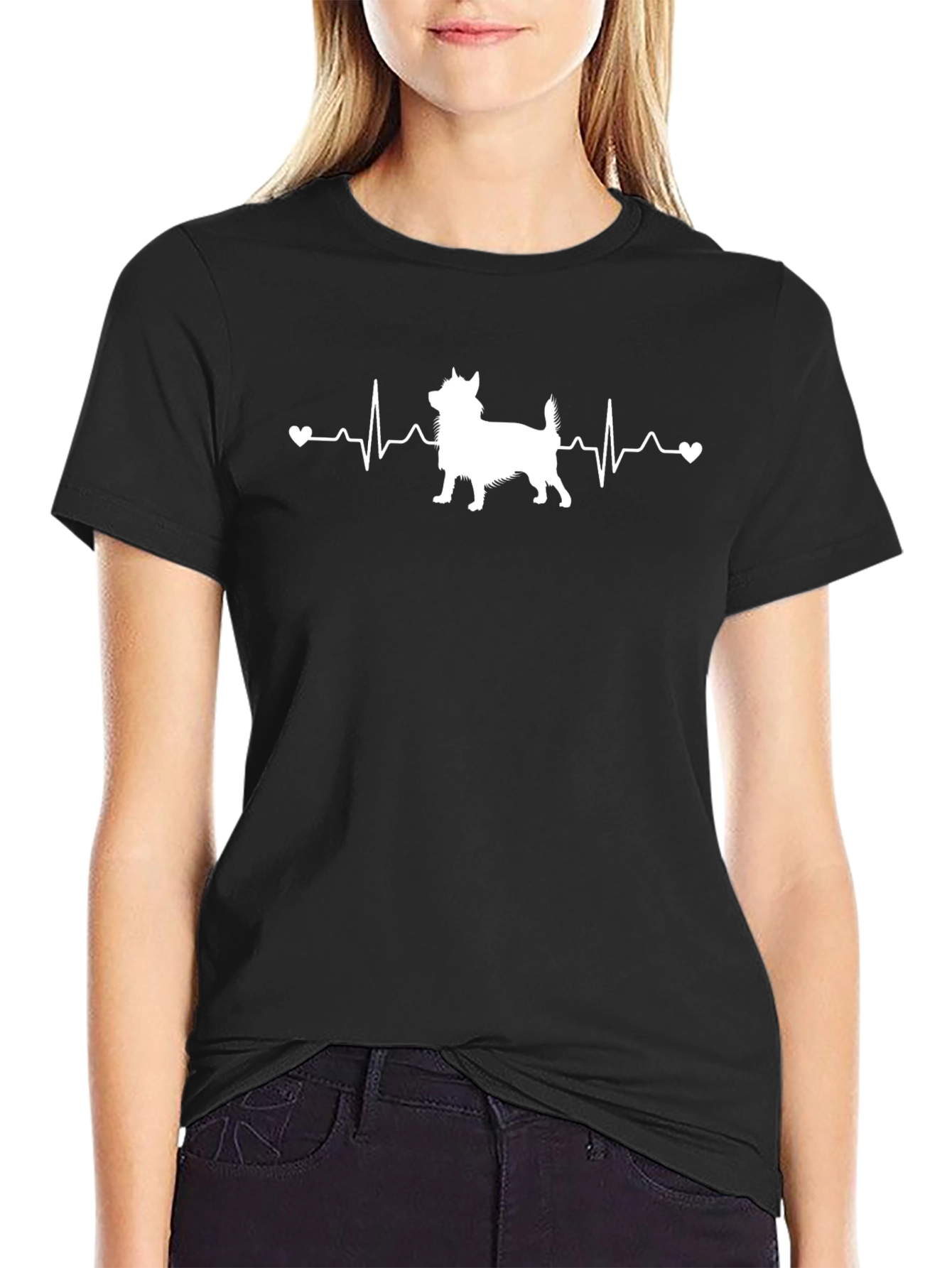 Dog Heartbeat T-Shirt - Black